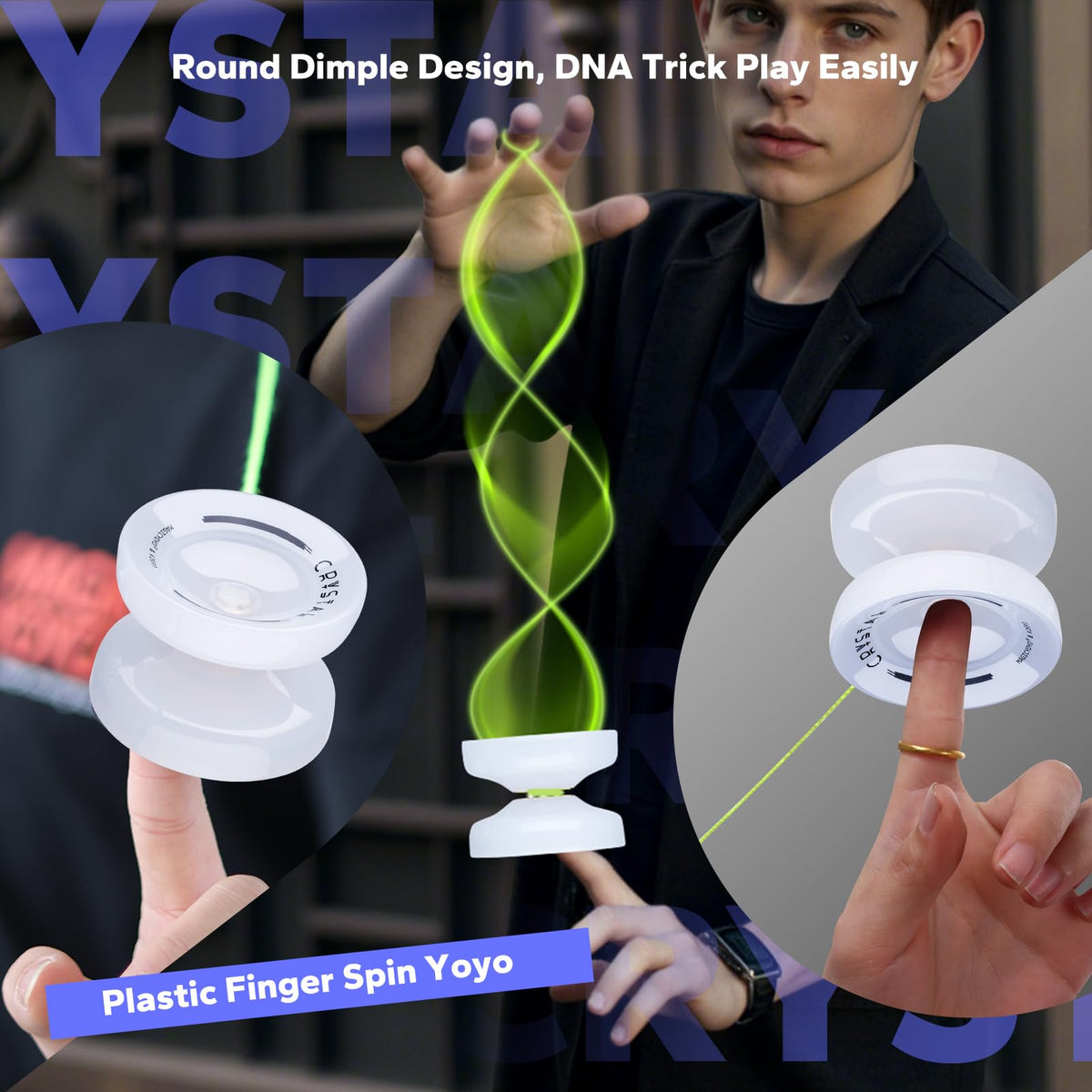 MAGICYOYO K2 Crystal Yoyo – Durable Beginner Yoyo for Kids 8-12 | Finger Spin & DNA Tricks