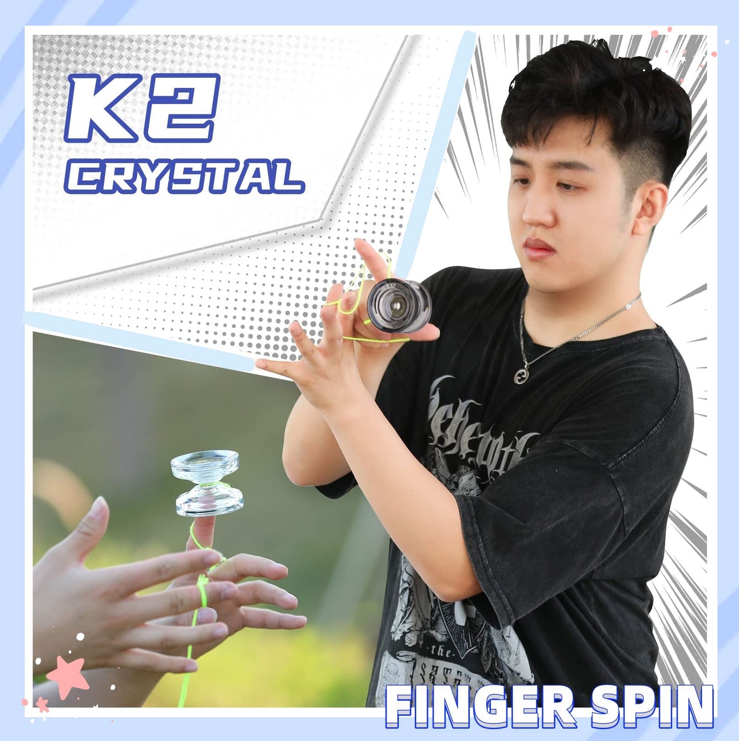 MAGICYOYO K2 Crystal 2-Pack: Dual-Function Responsive & Unresponsive Yo-Yos + Tools