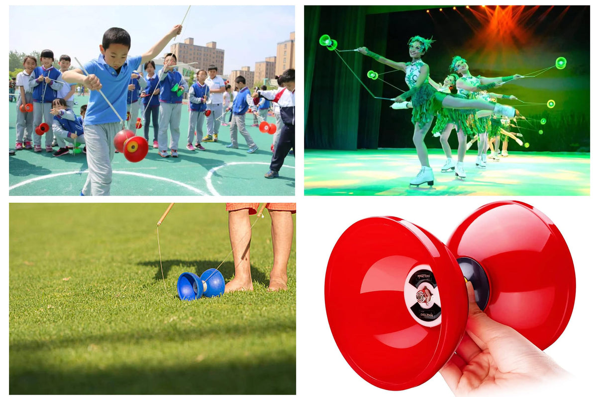 MAGICYOYO MD01 Pro Diabolo – Red Triple Bearing Yoyo with 5" Cup, 2 Handsticks + Bag