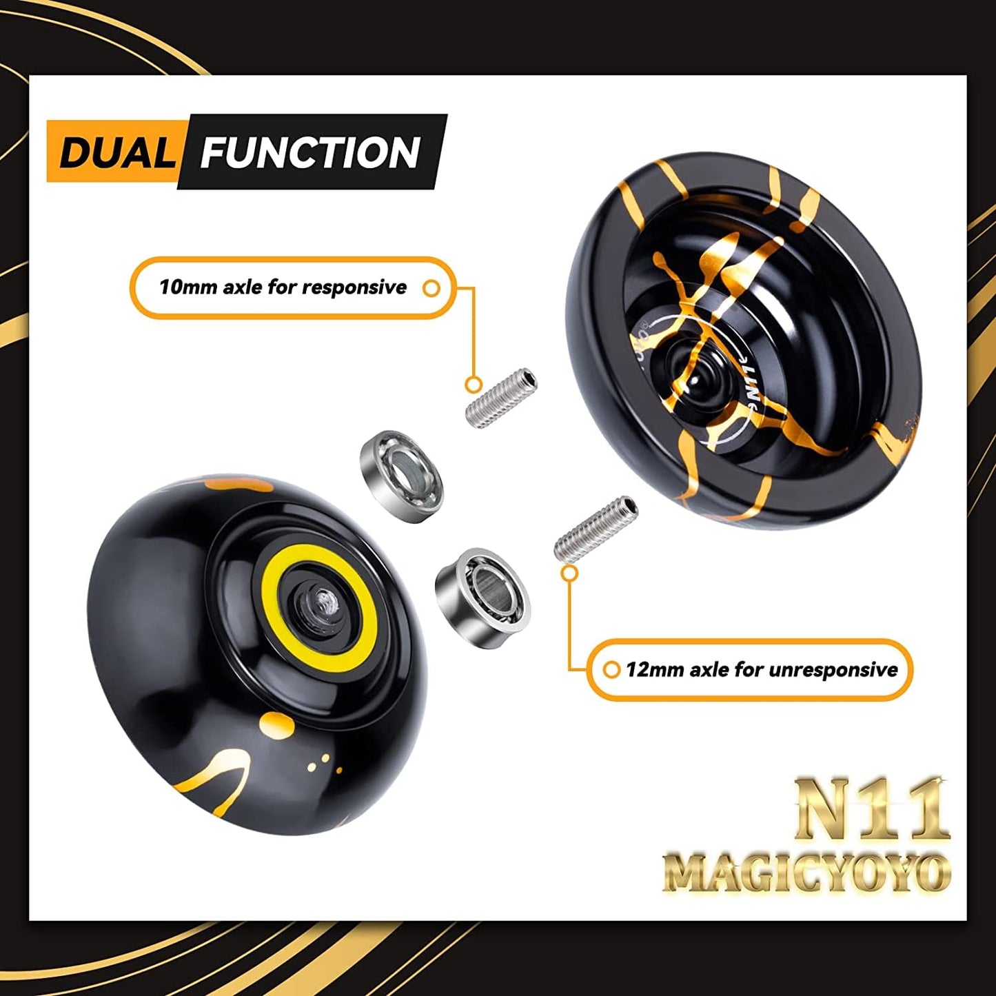MAGICYOYO N11 Professional Unresponsive Yoyo | Dual-Weight Alloy Trick YoYo Kit