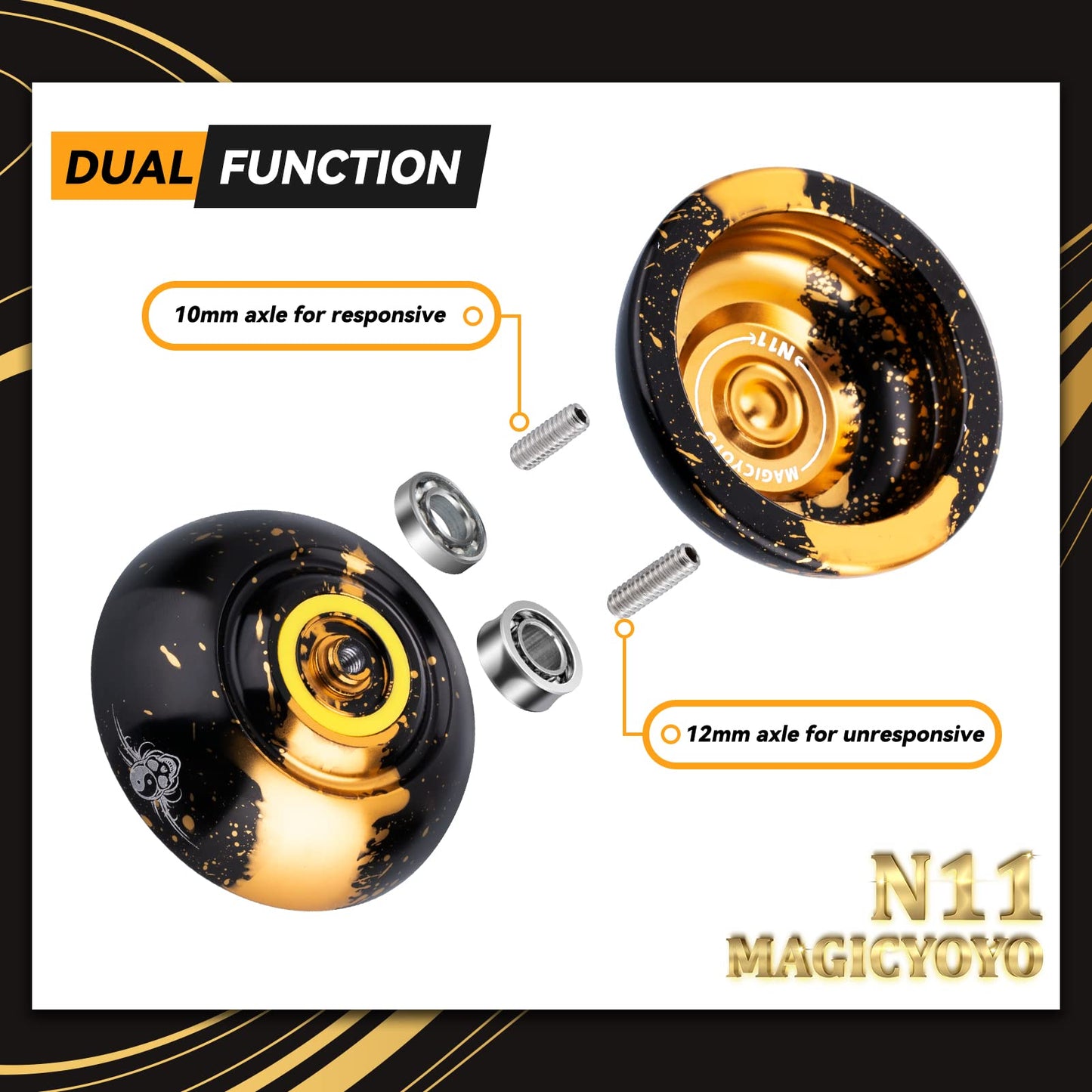 MAGICYOYO N11 Dual Function Yoyo – Responsive for Beginners + Unresponsive Kit