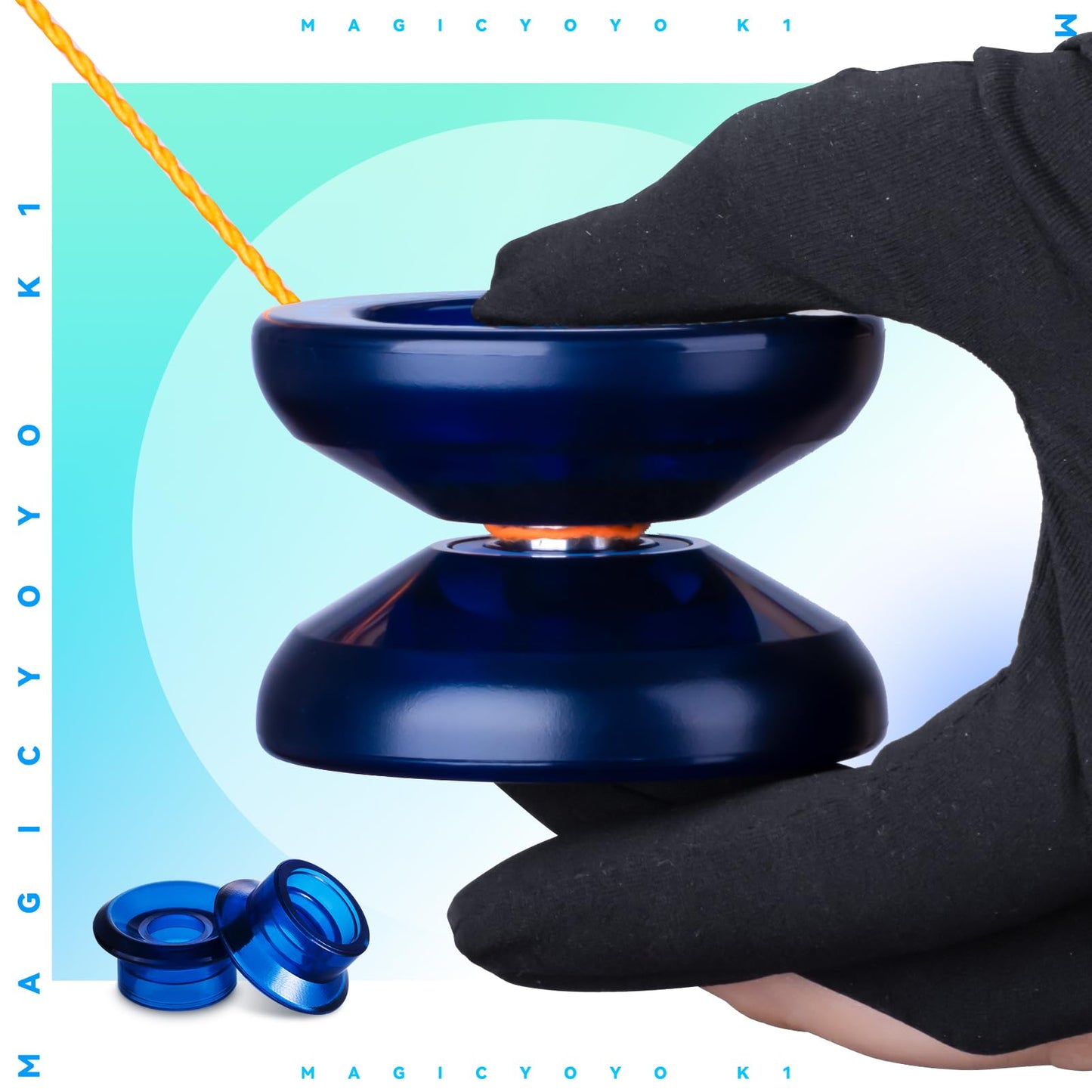 MAGICYOYO K1 Tug Return Hubstacks Yoyo Pack (2) — Beginner Dual-Mode Yoyo Set with Storage Bag and 12 Strings