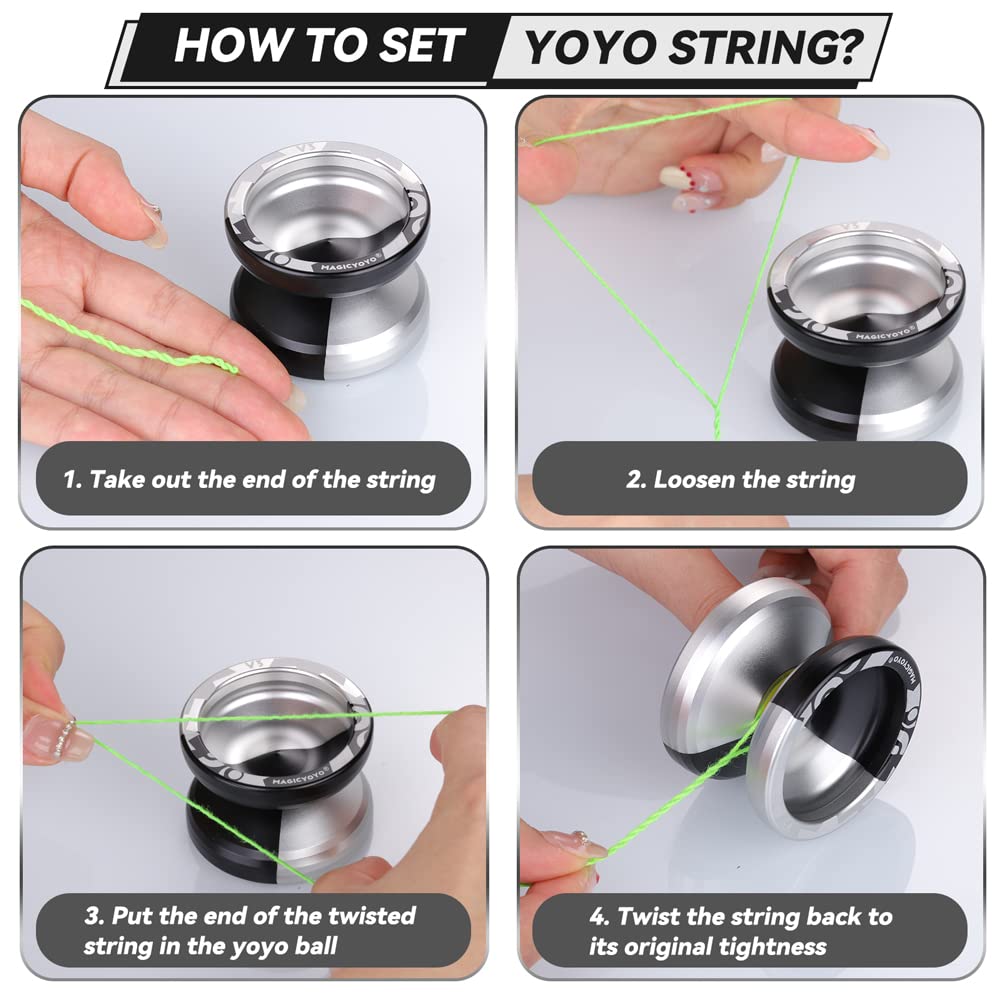 MAGICYOYO V3 – Professional Responsive Yoyo for Beginners to Pros | Alloy 6061 Dual-Function with 12 Strings