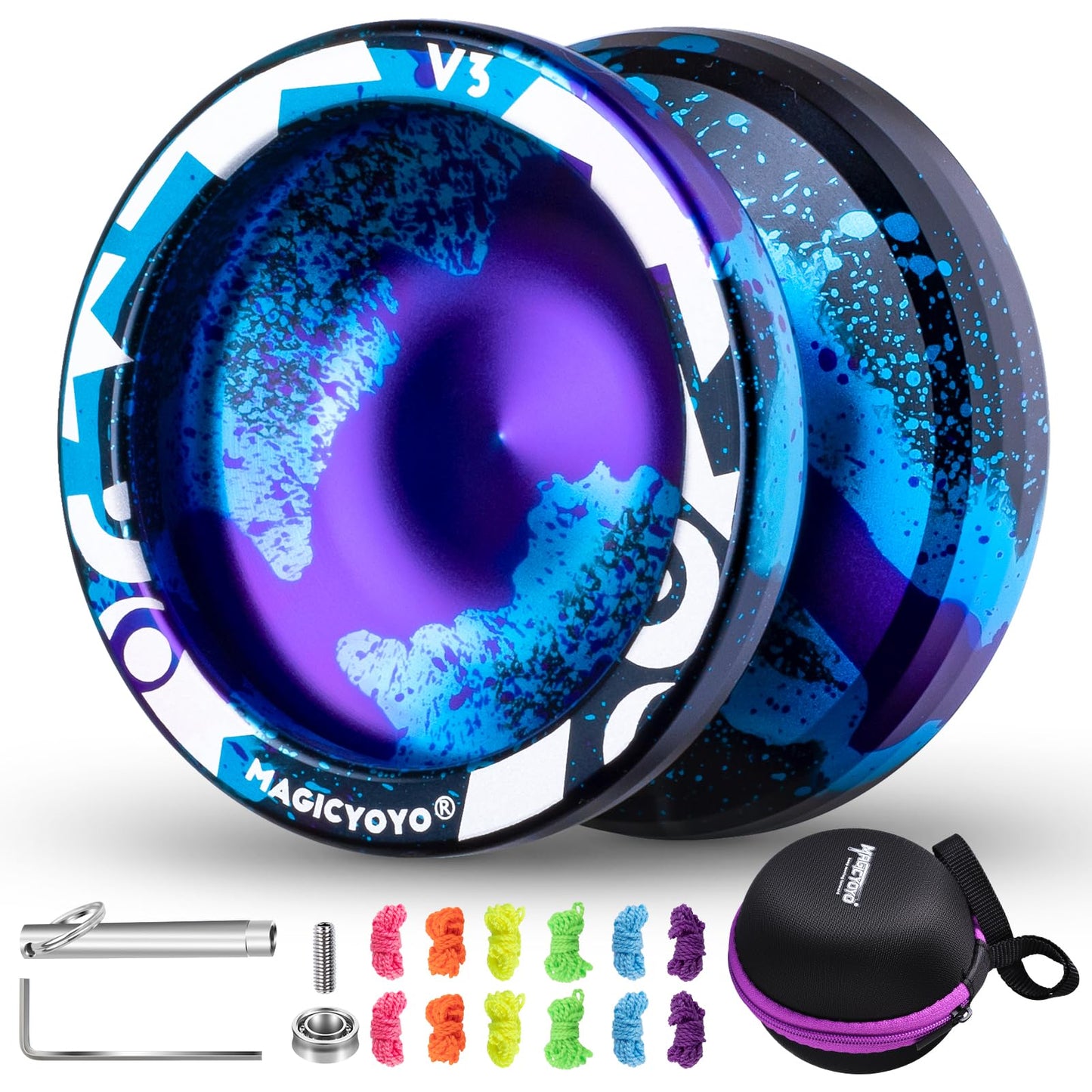 MAGICYOYO V3 Responsive Yoyo – Aluminum 6061, Beginner-Friendly with Bearing Removal Tool & 12 Strings