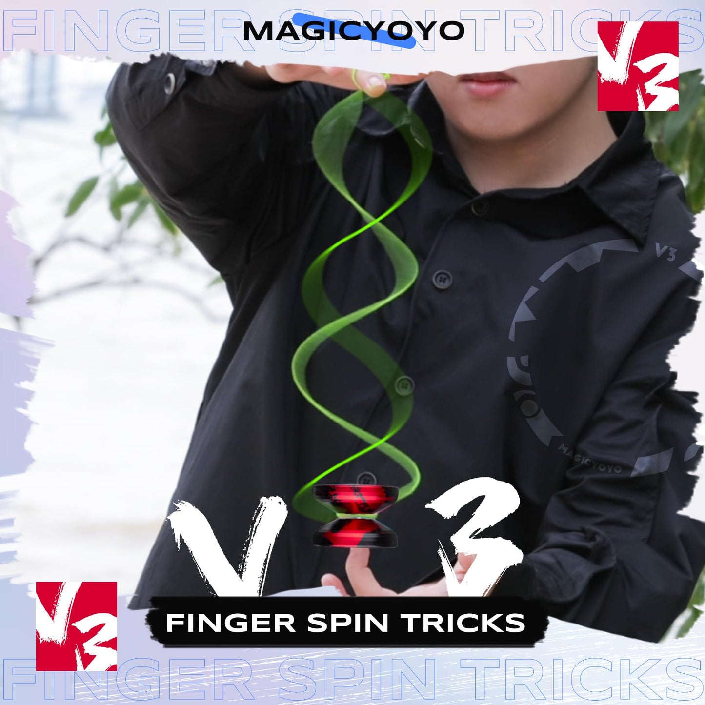 MAGICYOYO V3 Professional Responsive Yoyo — Aluminum Yoyo with KK Bearing & Tools (Black Red)