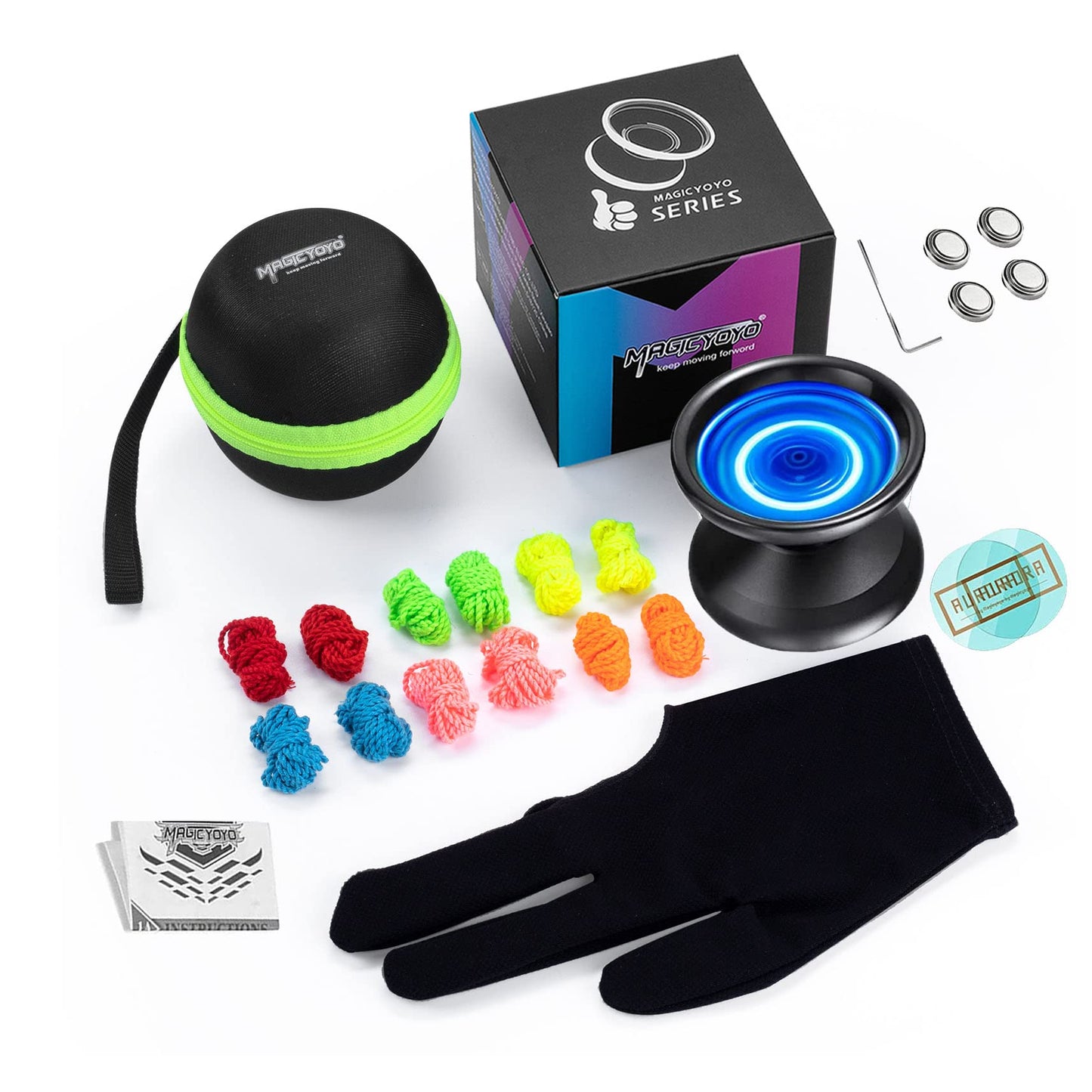 MAGICYOYO Y02 Aurora Light Up Yoyo – Blue LED Pro Unresponsive Yo-Yo