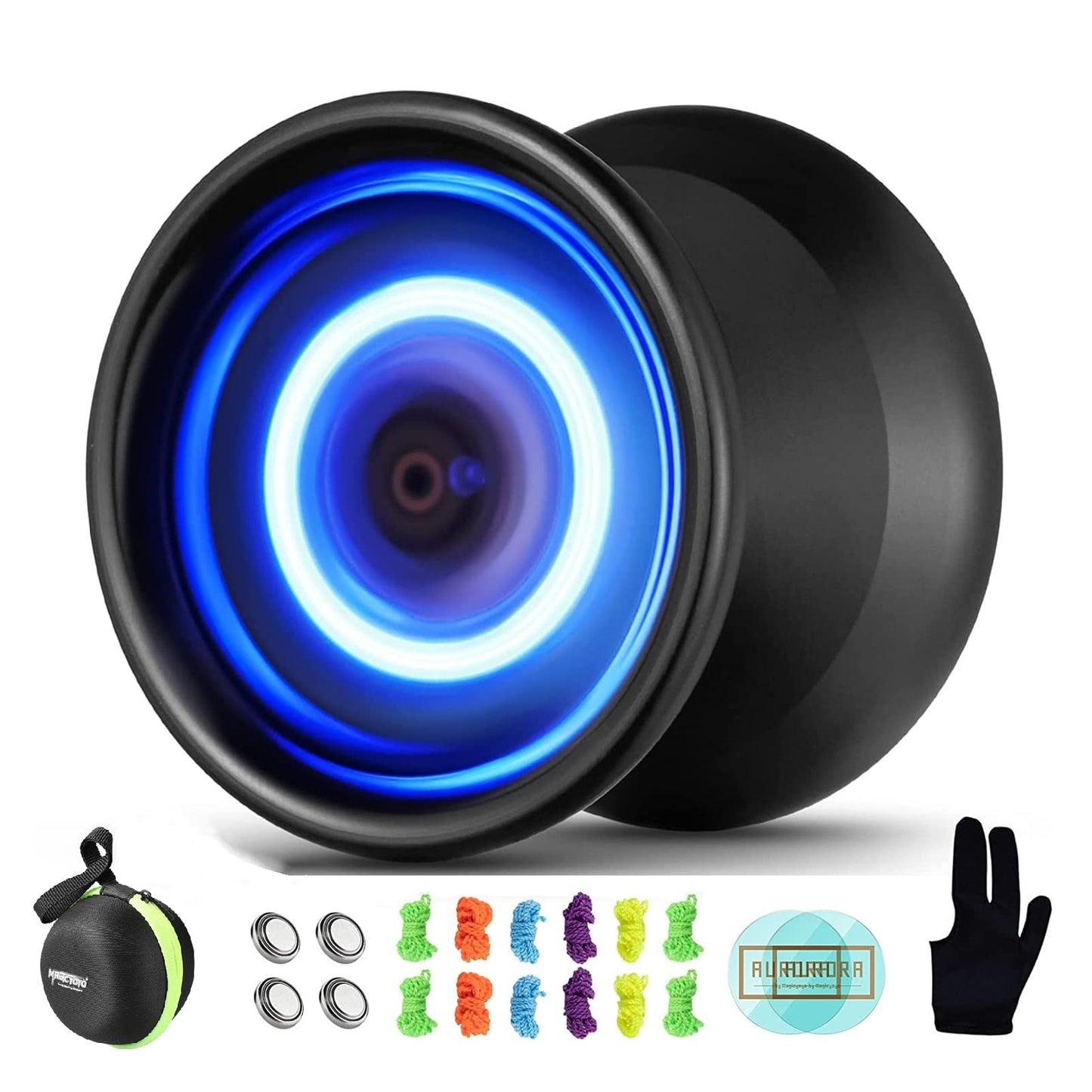 MAGICYOYO Y02 Aurora Light Up Yoyo – Blue LED Pro Unresponsive Yo-Yo
