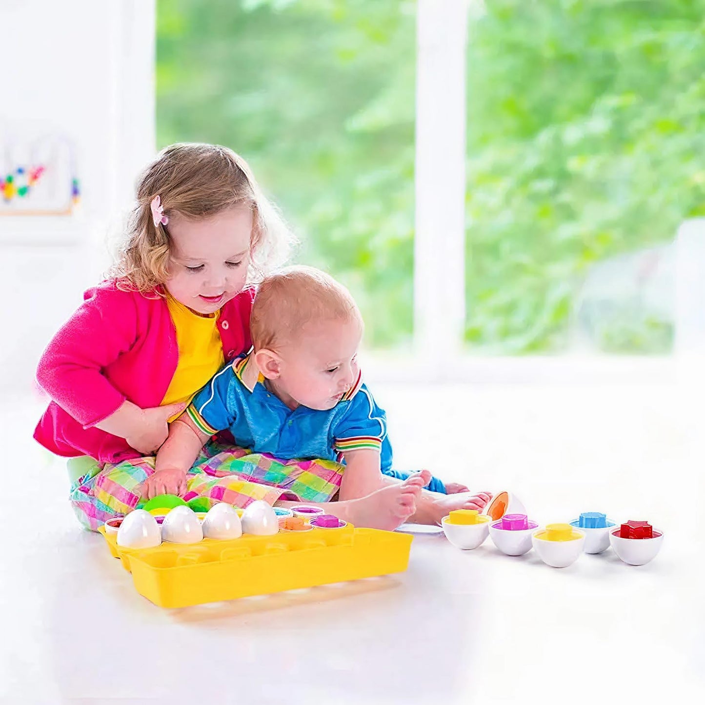MAGIFIRE Toy Eggs for Toddlers 1-3 – 12 Matching Eggs – Montessori STEM Toy