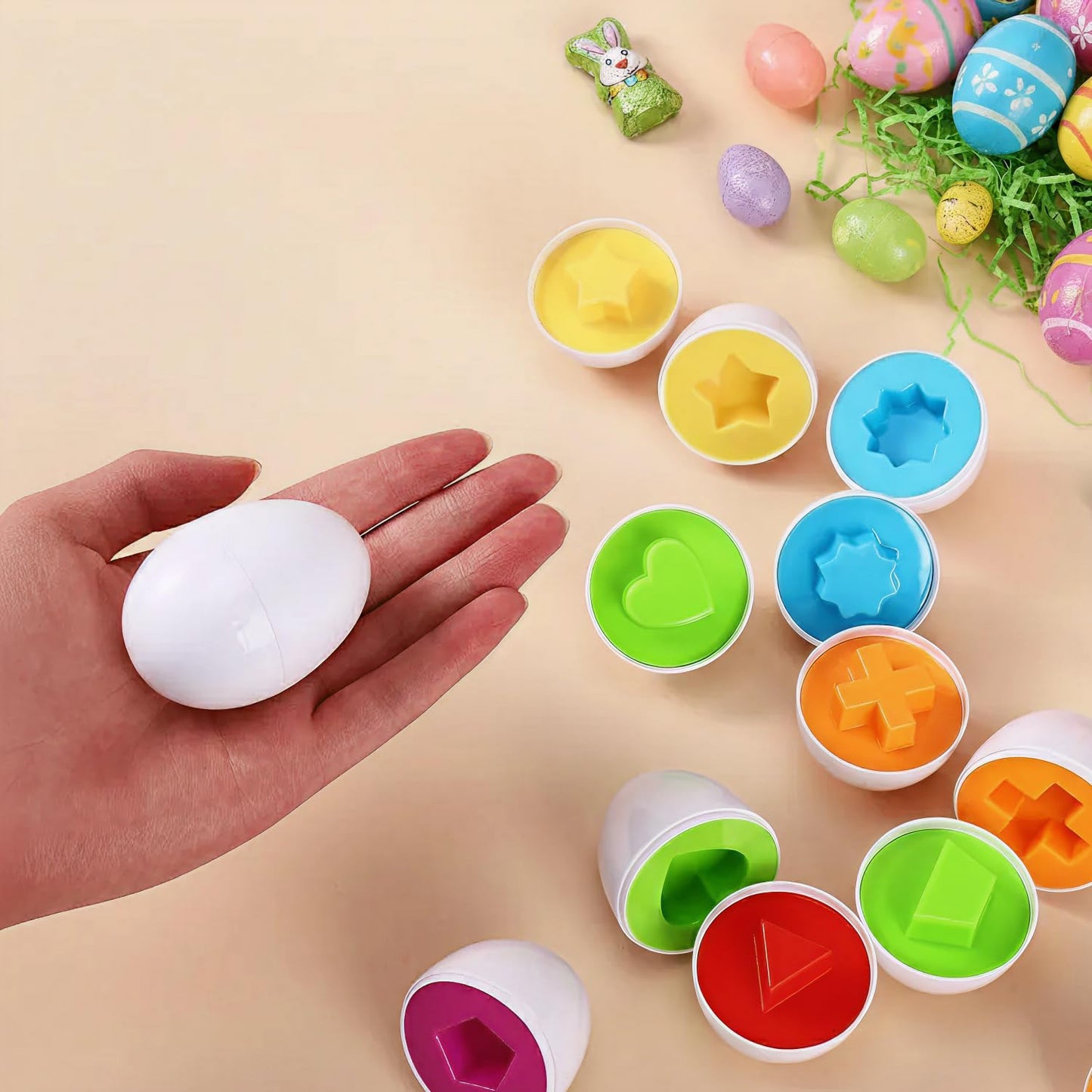 MAGIFIRE Toy Eggs for Toddlers 1-3 – 12 Matching Eggs – Montessori STEM Toy