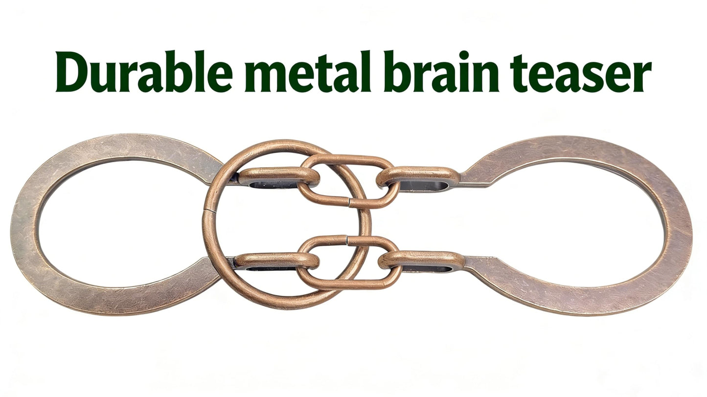 MAGIKON Traditional Bronze Horseshoe Puzzle – Classic Interlocking Brain Teaser