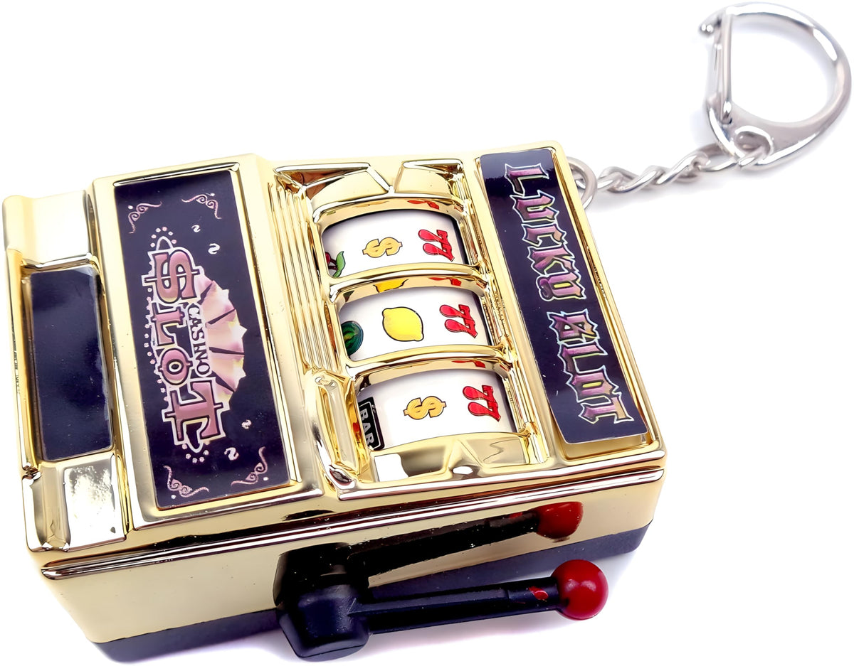 MAGIKON Mini Slot Machine Toy – Fun Lucky Slot Bank with Spinning Reel & Keychain