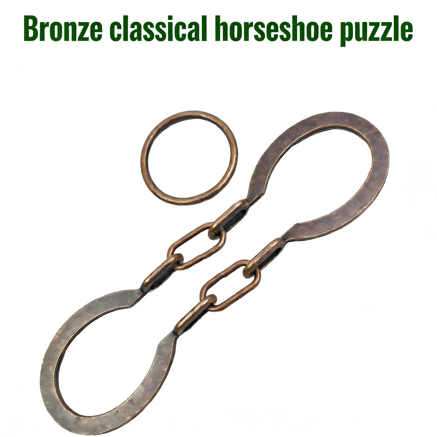 MAGIKON Traditional Bronze Horseshoe Puzzle – Classic Interlocking Brain Teaser