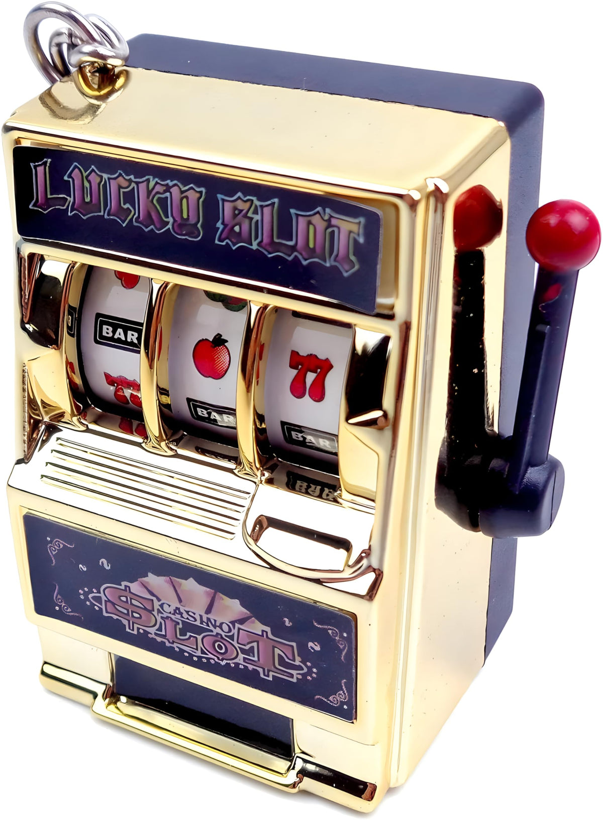MAGIKON Mini Slot Machine Toy – Fun Lucky Slot Bank with Spinning Reel & Keychain