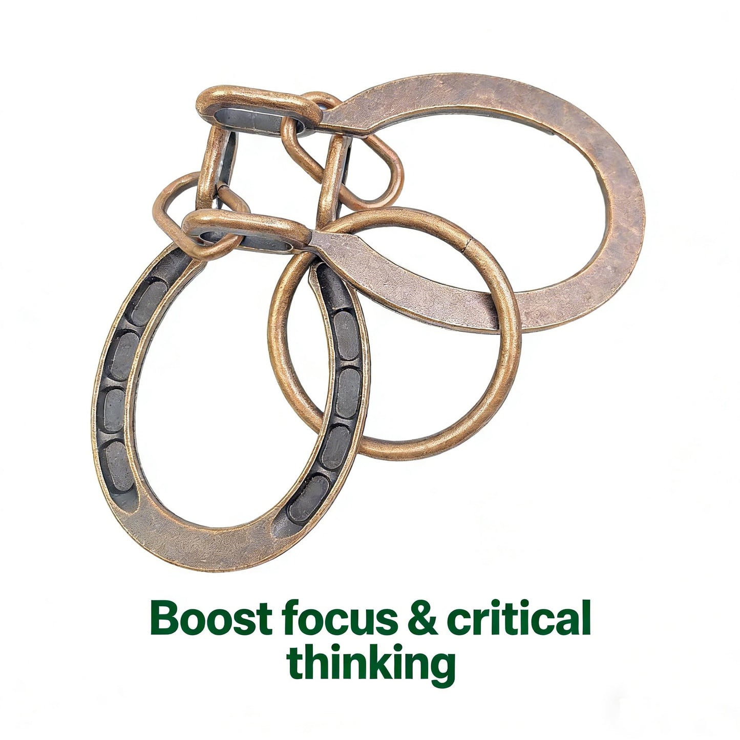 MAGIKON Traditional Bronze Horseshoe Puzzle – Classic Interlocking Brain Teaser