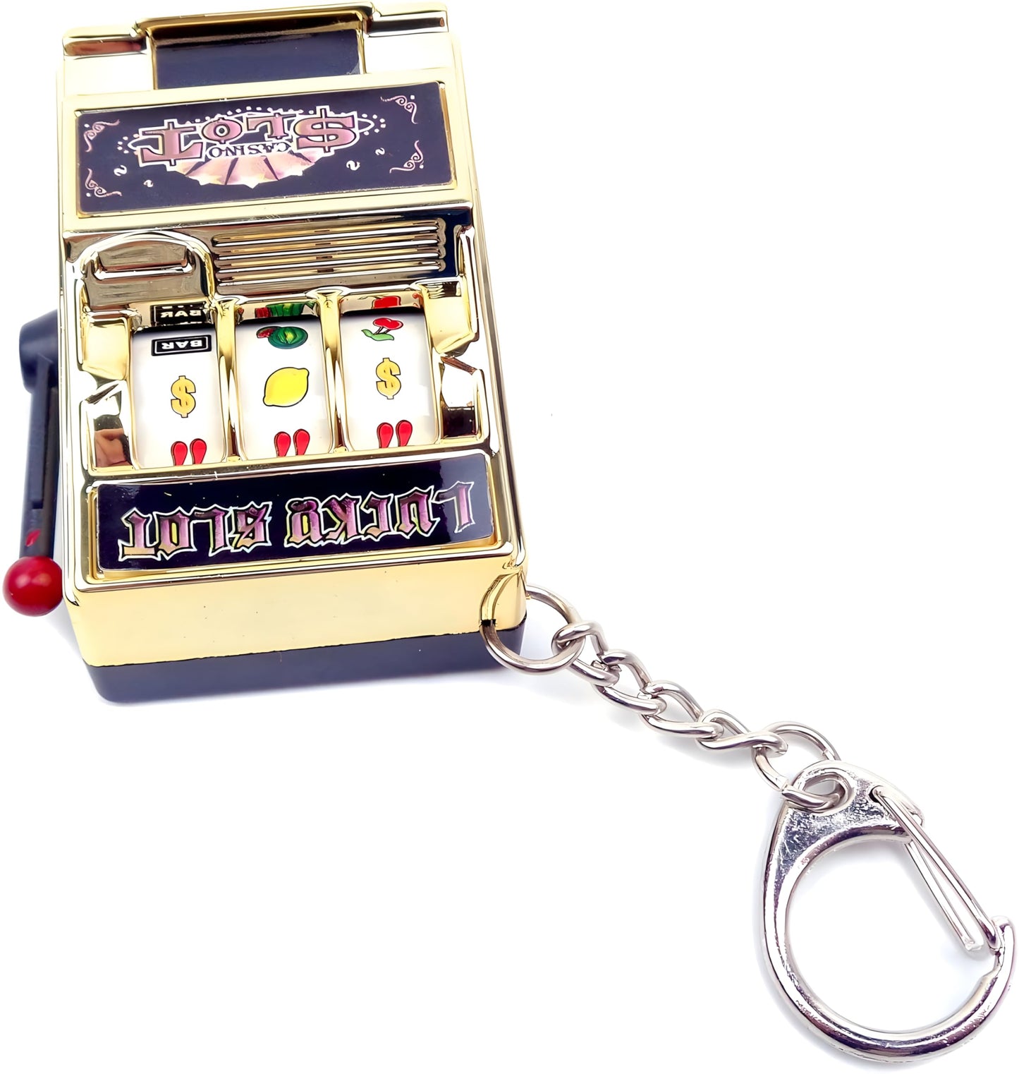 MAGIKON Mini Slot Machine Toy – Fun Lucky Slot Bank with Spinning Reel & Keychain
