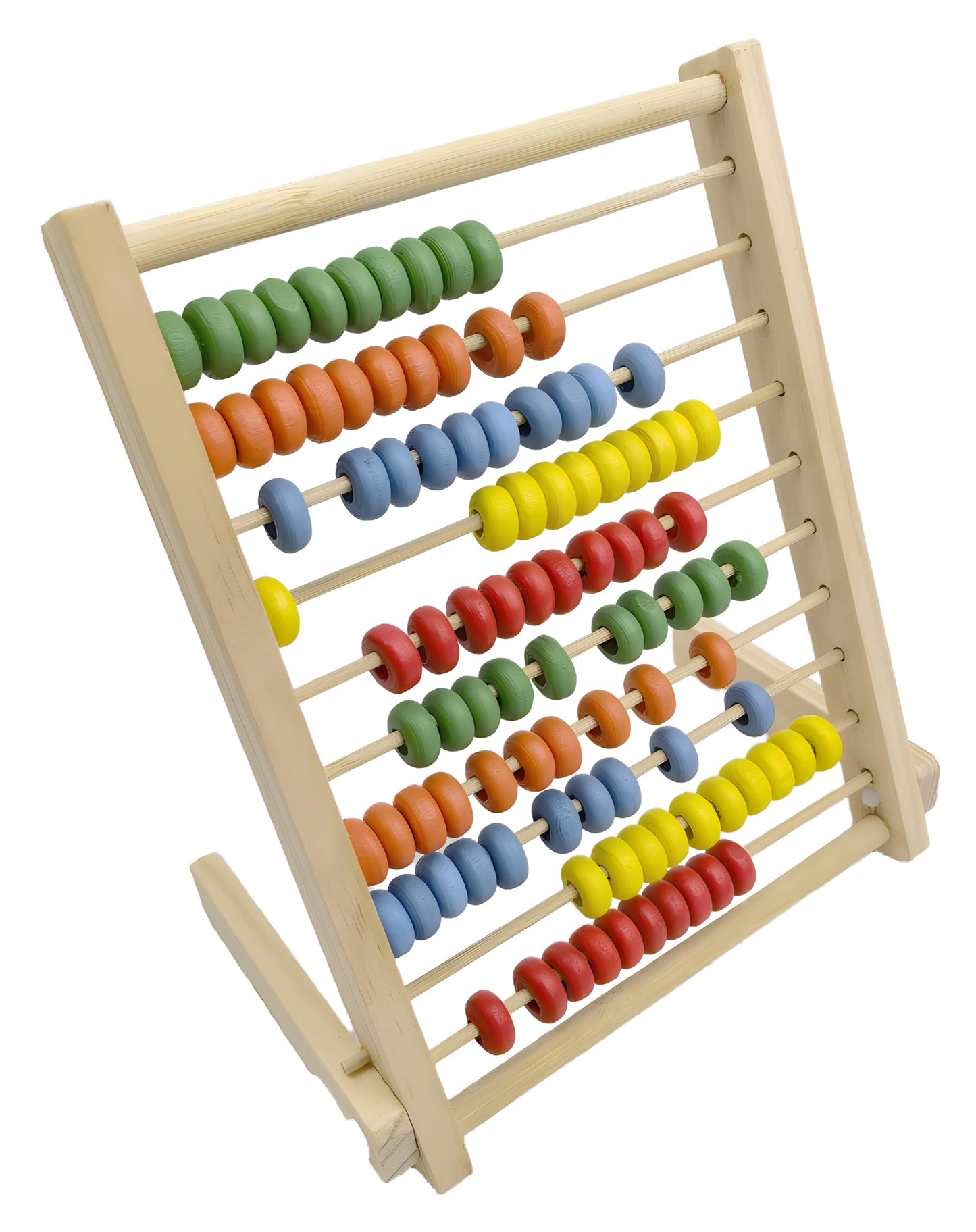 MAGIKON Wooden Abacus – 8-Inch Counting Frame with 10 Rows (100 Beads)