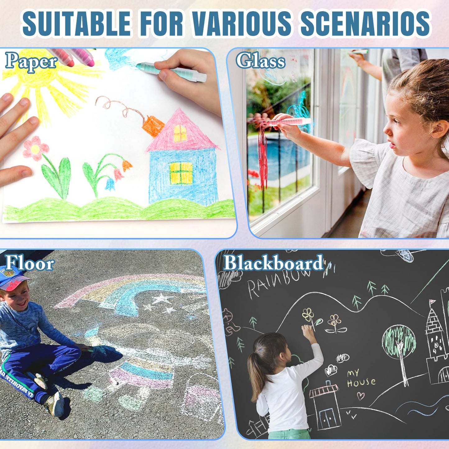 Maglala 12 Pcs Dustless Chalk Pens – Non-Toxic, Washable Kids Chalk Set