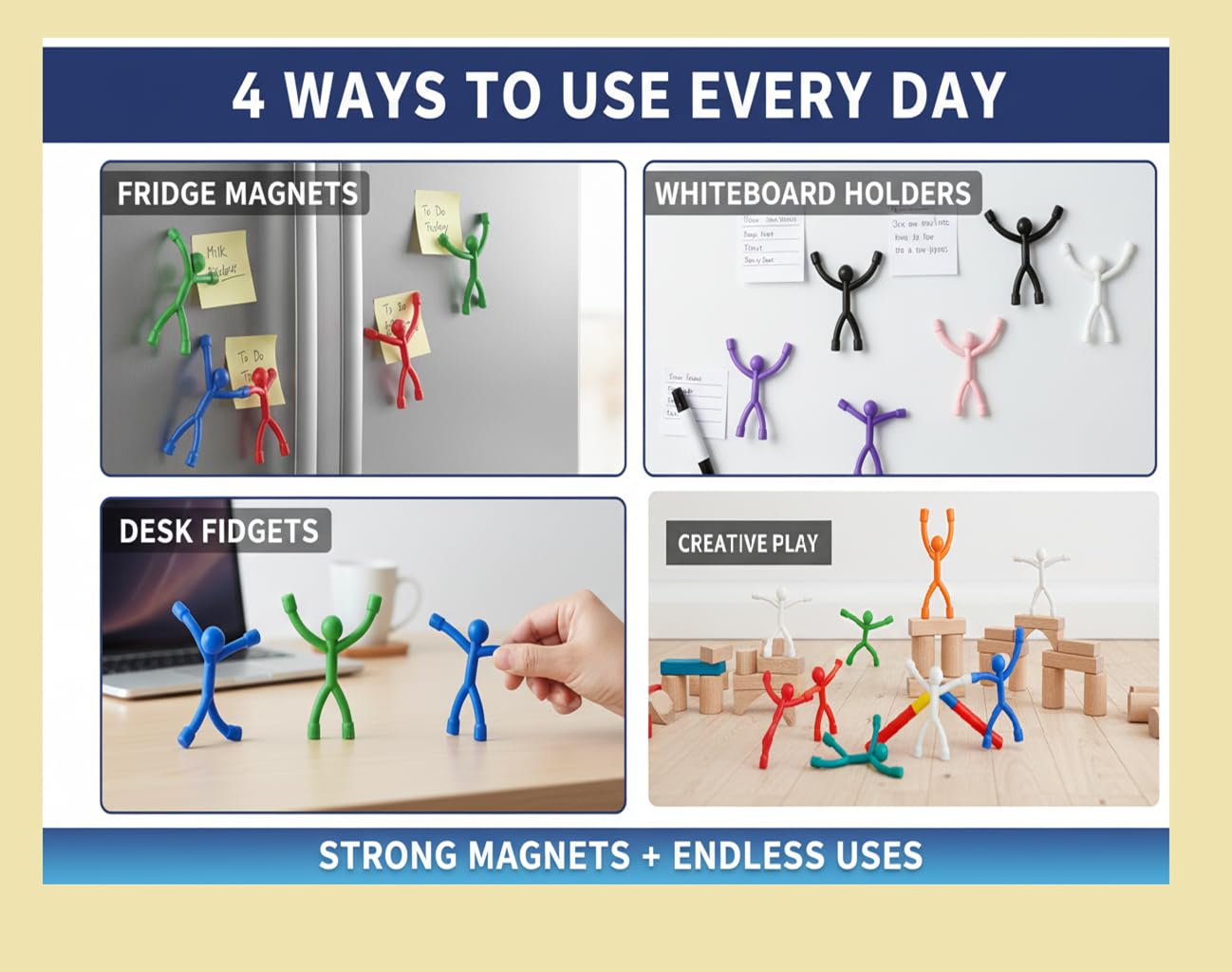 MAGMEN Strong Magnetic Fidget Toys – 20 Pack Sensory STEM Desk Toys