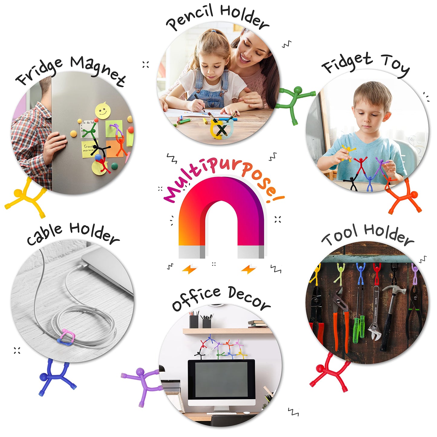 MAGMEN Strong Magnetic Fidget Toys – 20 Pack Sensory STEM Desk Toys