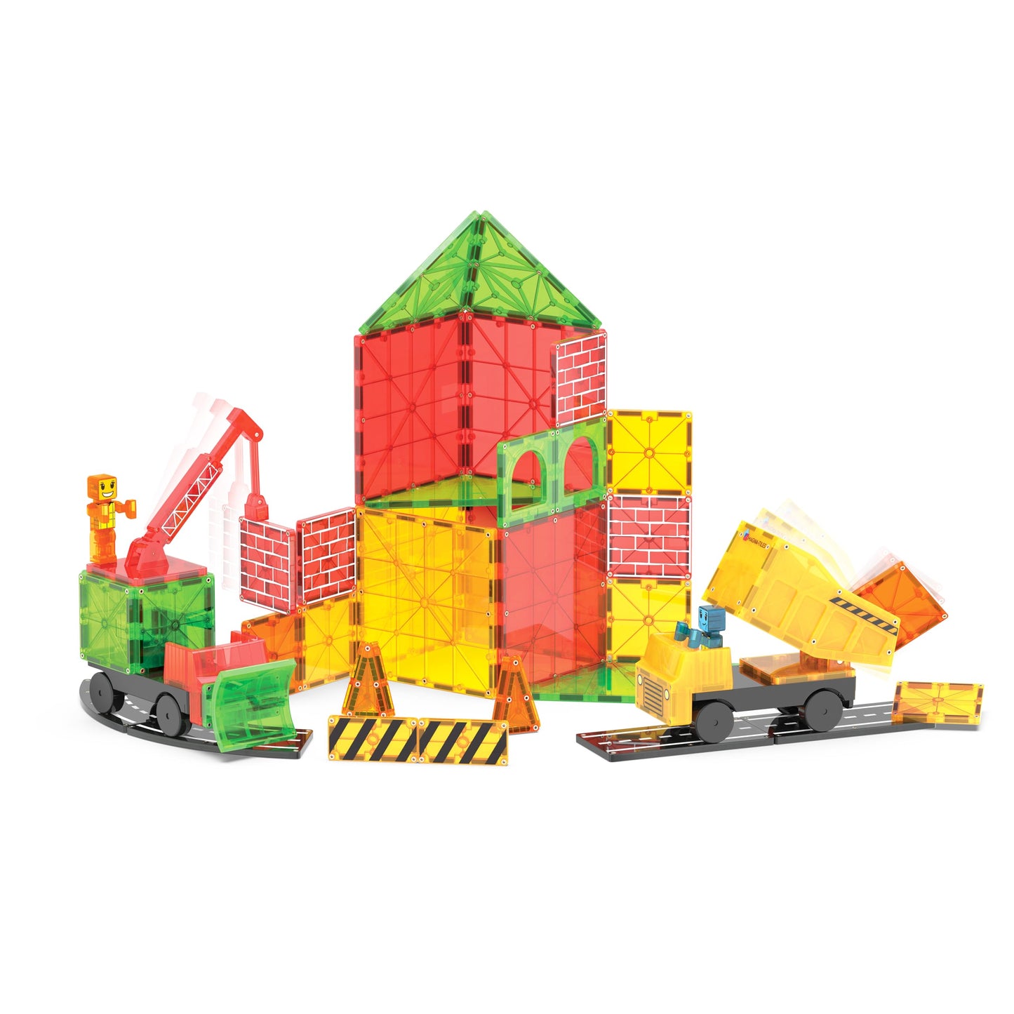 MAGNA-TILES Builder XL 50-Piece Magnetic Construction Set | The Original Magnetic Building Brand