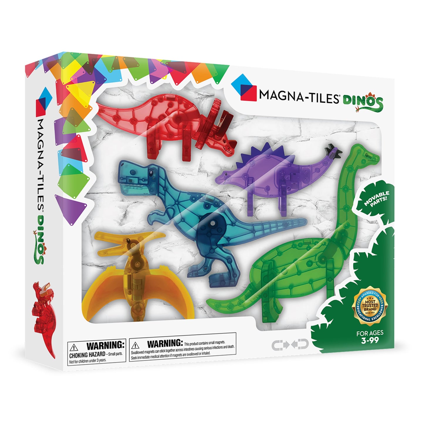 MAGNA-TILES Dinos 5-Piece Magnetic Figures – The Original Magnetic Building Brand
