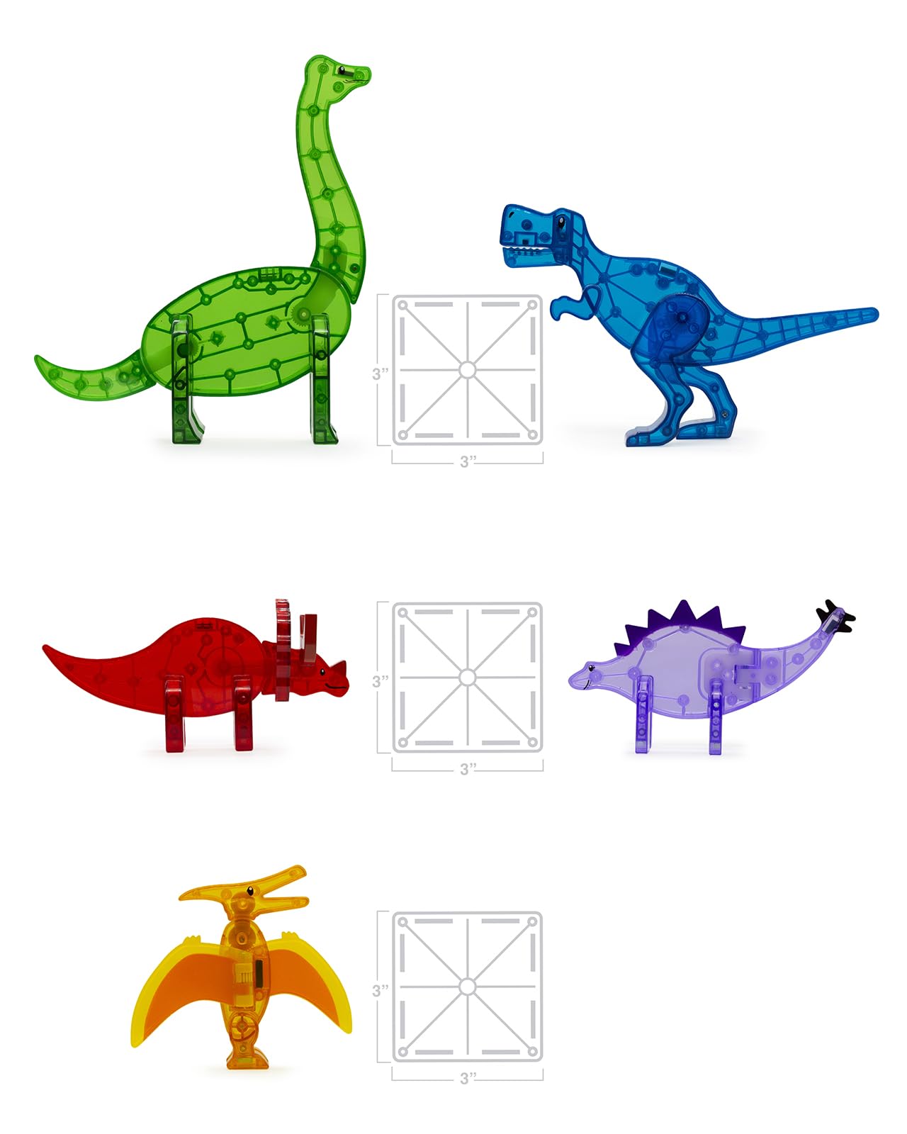 MAGNA-TILES Dinos 5-Piece Magnetic Figures – The Original Magnetic Building Brand