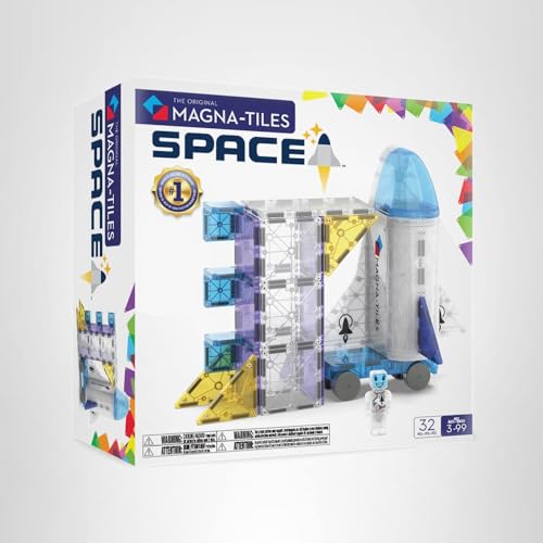 MAGNA-TILES Space 32-Piece Magnetic Construction Set | The Original Magnetic Building Brand