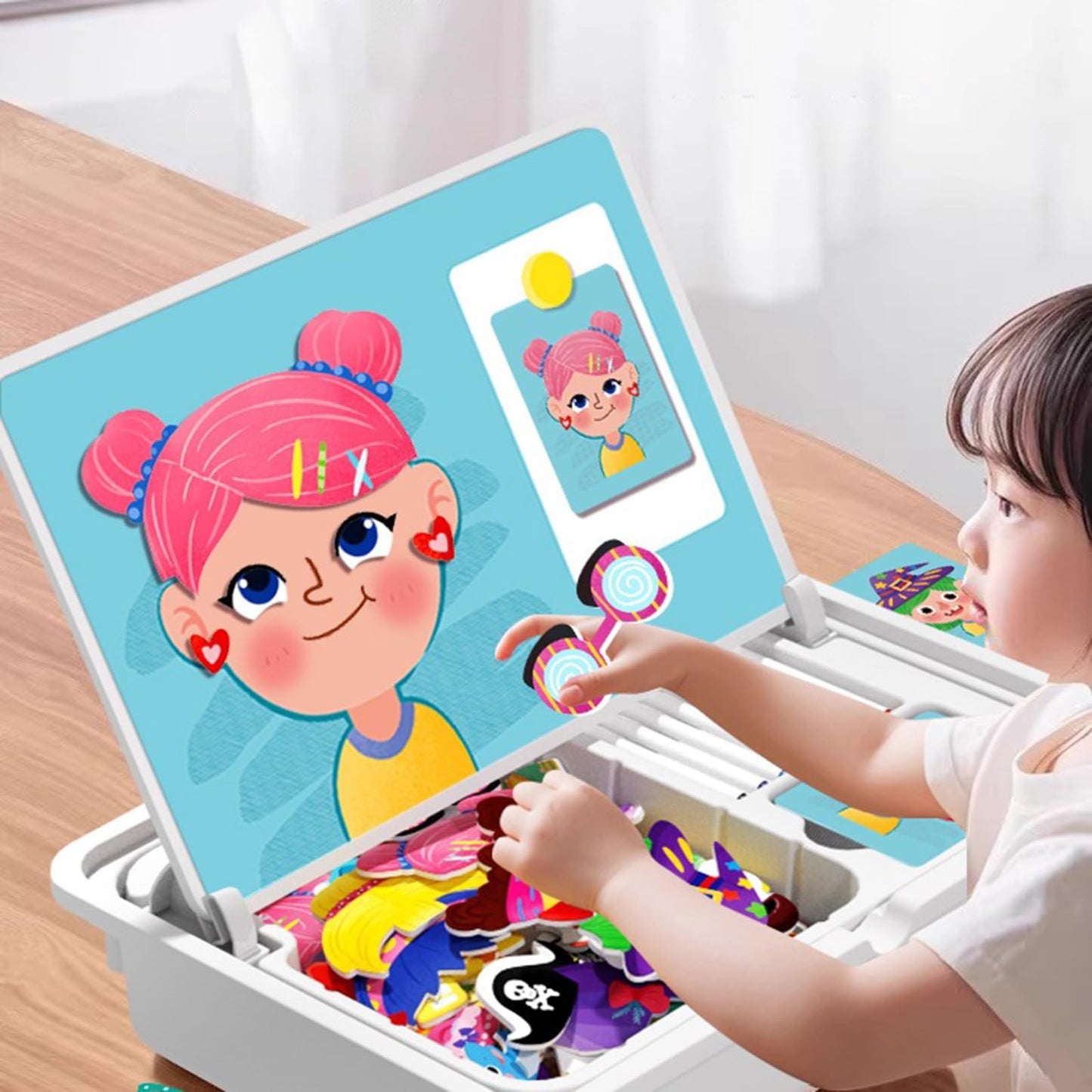 Magnetic Puzzles Face Dress Up Travel Game – Double-Sided Preschool Educational Toy