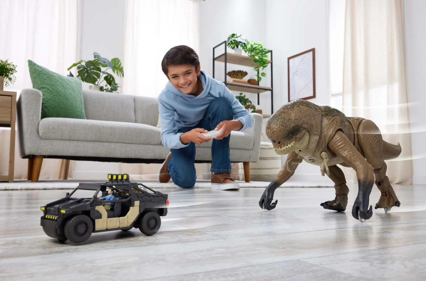 MAGNETOE Jurassic Rebirth Track 'N Chomp Distortus Rex – RC Dino & Vehicle