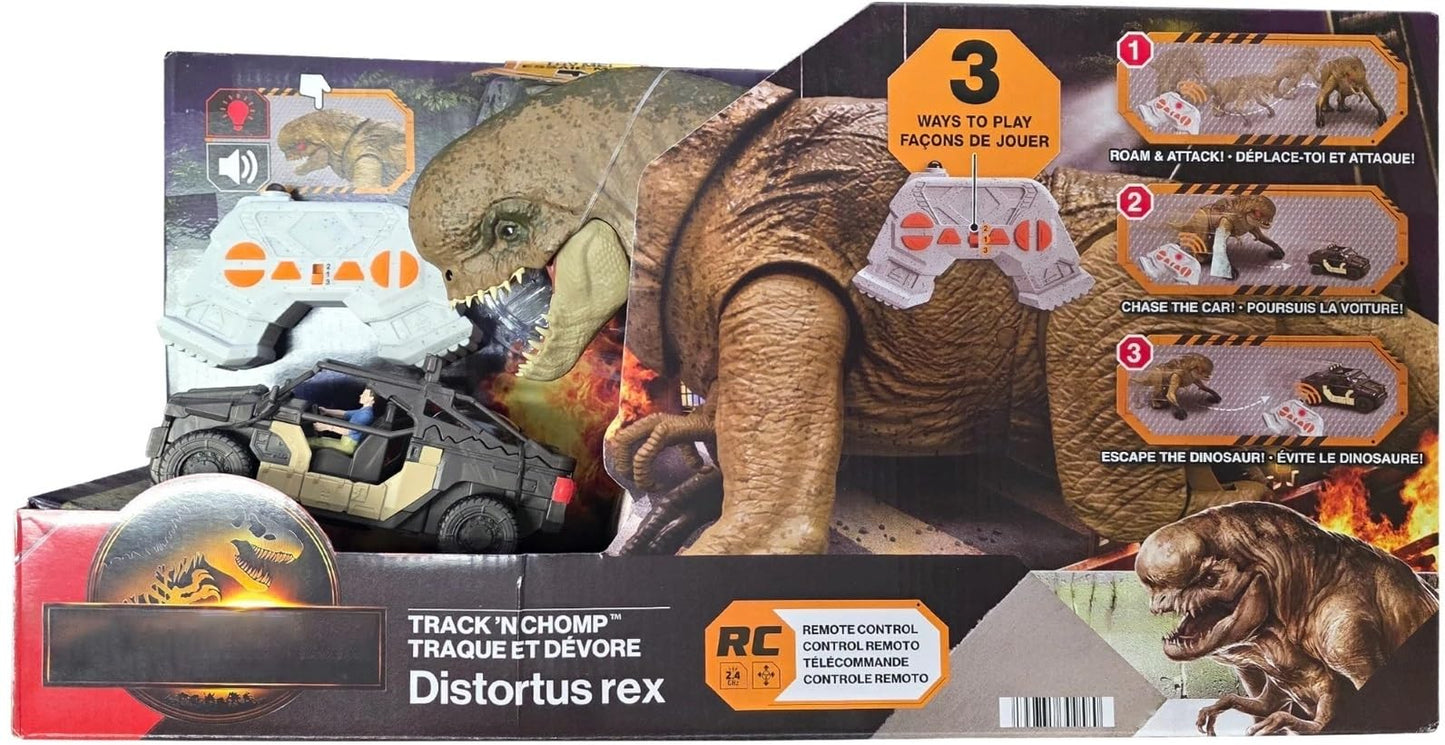 MAGNETOE Jurassic Rebirth Track 'N Chomp Distortus Rex – RC Dino & Vehicle