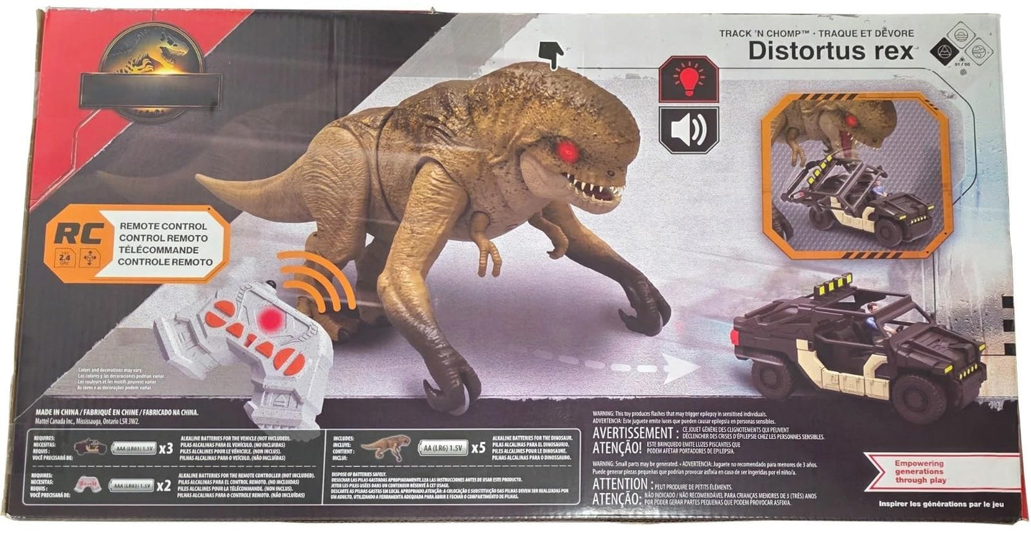 MAGNETOE Jurassic Rebirth Track 'N Chomp Distortus Rex – RC Dino & Vehicle