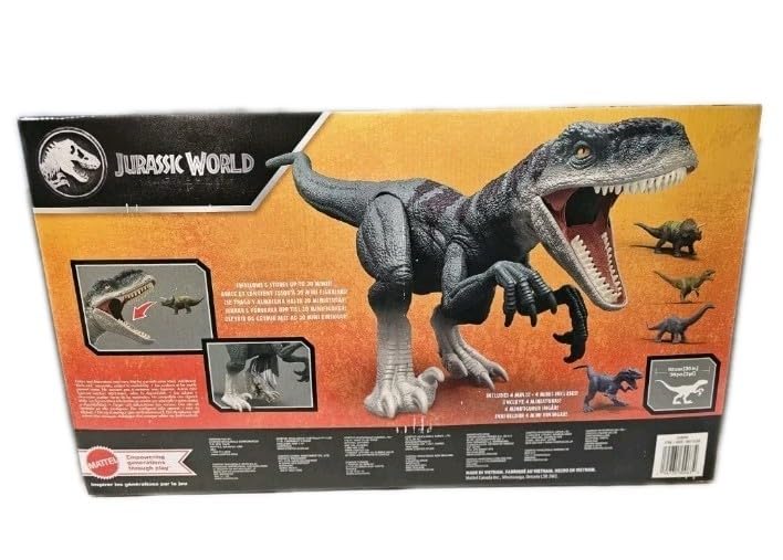 MAGNETOE Jurassic Total Super Colossal Atrociraptor Pack – 37-Inch Figure + 4 Mini Dinosaurs