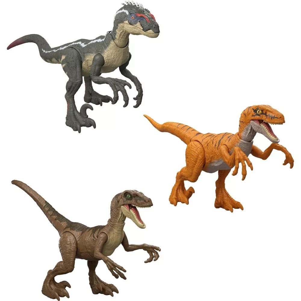 MAGNETOE Jurassic Velociraptor Trilogy Set – 3 Attack-Action Figures
