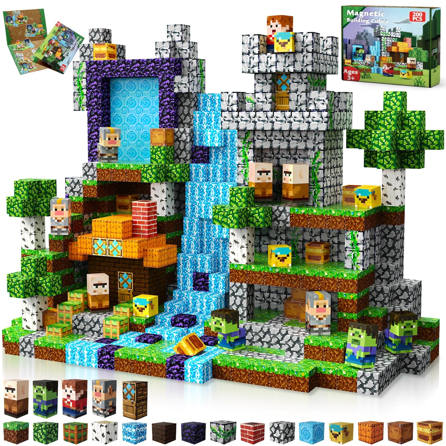 Magnetopia 200 PCS Magnetic Blocks – Creative STEM Toys for Kids 3+