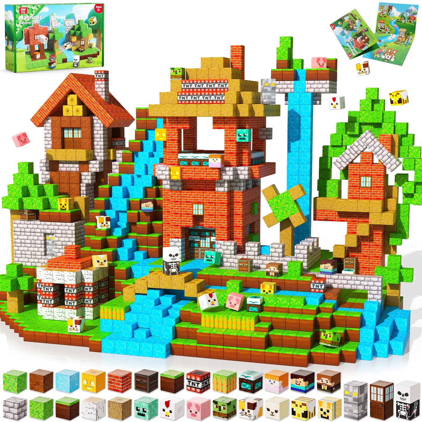 Magnetopia 300-Piece Magnetic Blocks Set – Creative STEM Toy for Kids 3+