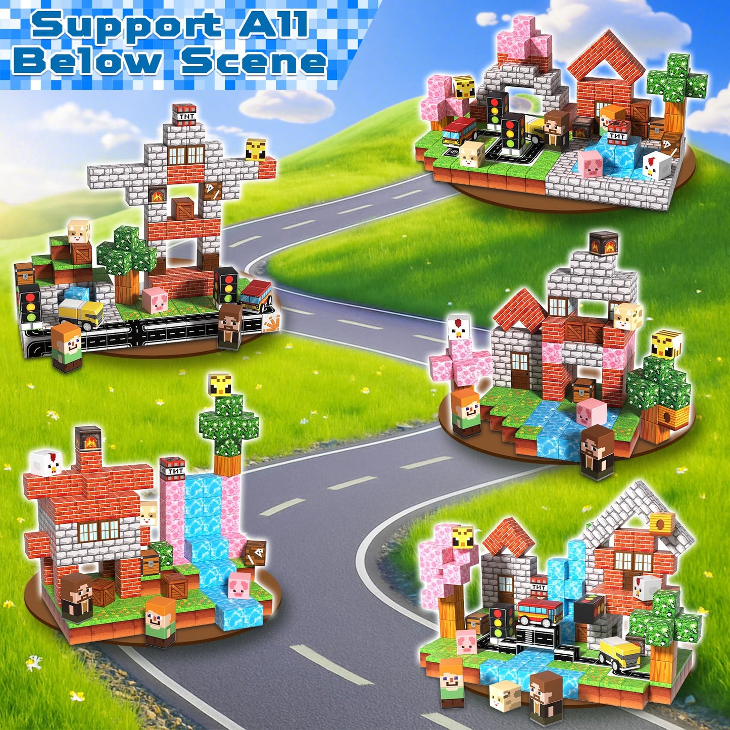 Magnetopia 200 PCS Magnetic Blocks Set – Creative STEM Building Toys for Kids 3+