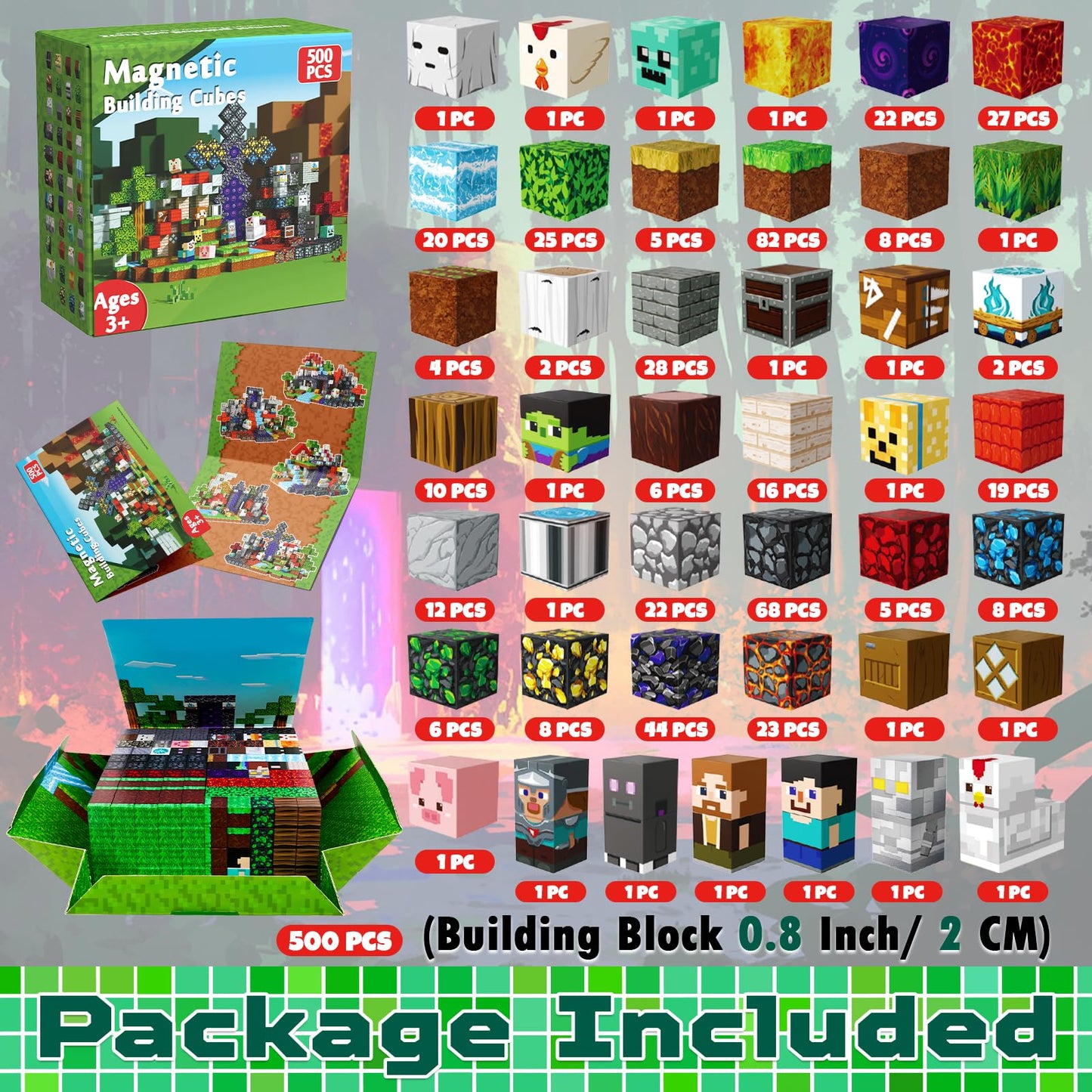 Magnetopia Magnetic Blocks - 500 PCS | Creative Building Set for Kids 3-8