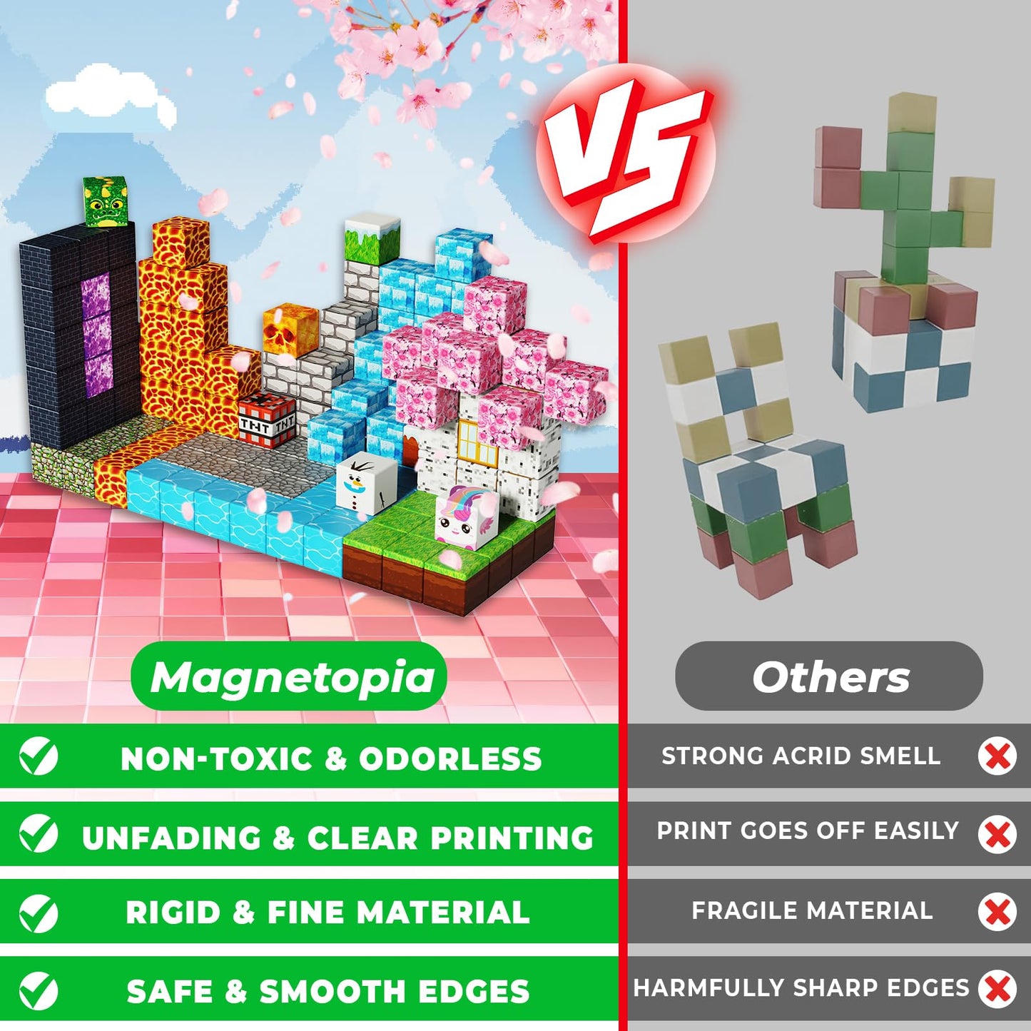 Magnetopia Magnetic Blocks 150PCS – Dark Forest Glacier Castle STEM Building Toys for Kids 3+ to 12