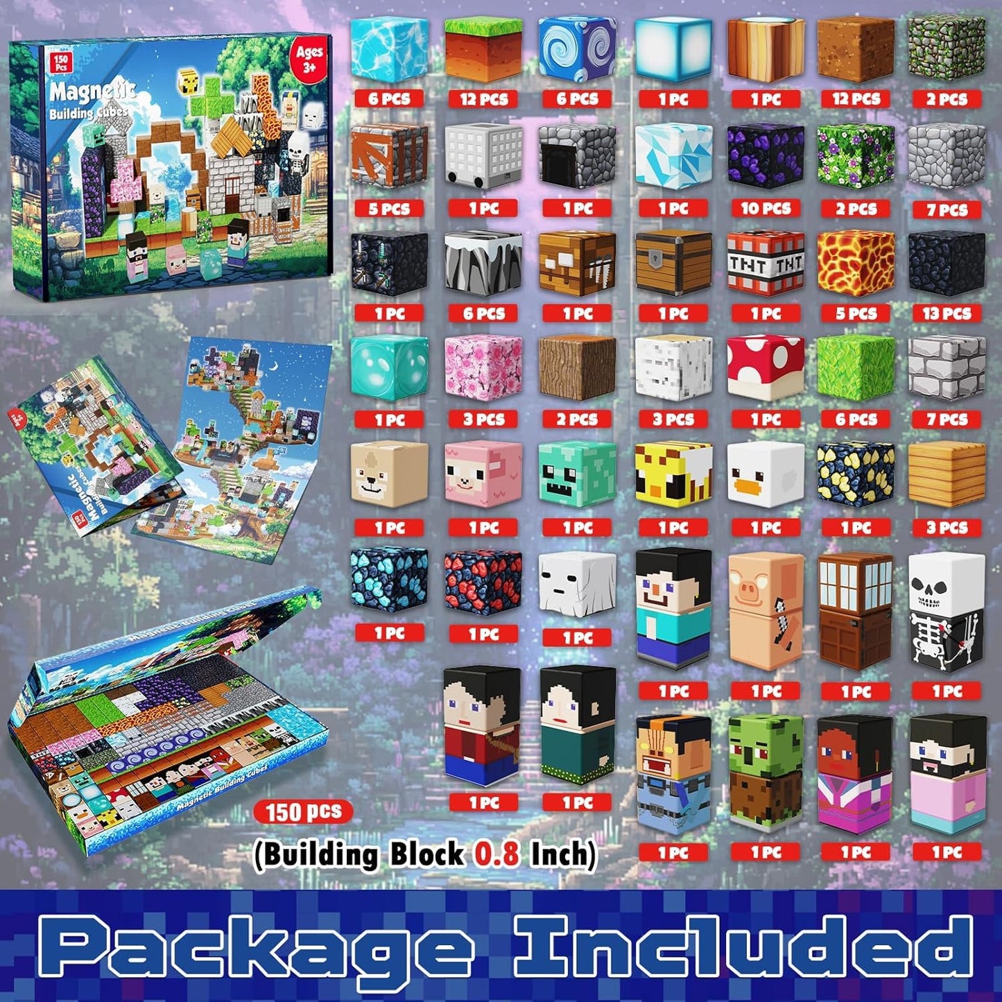 Magnetopia Magnetic Blocks Adventurer – 150-Piece STEM Building Toy Set for Kids 3–12