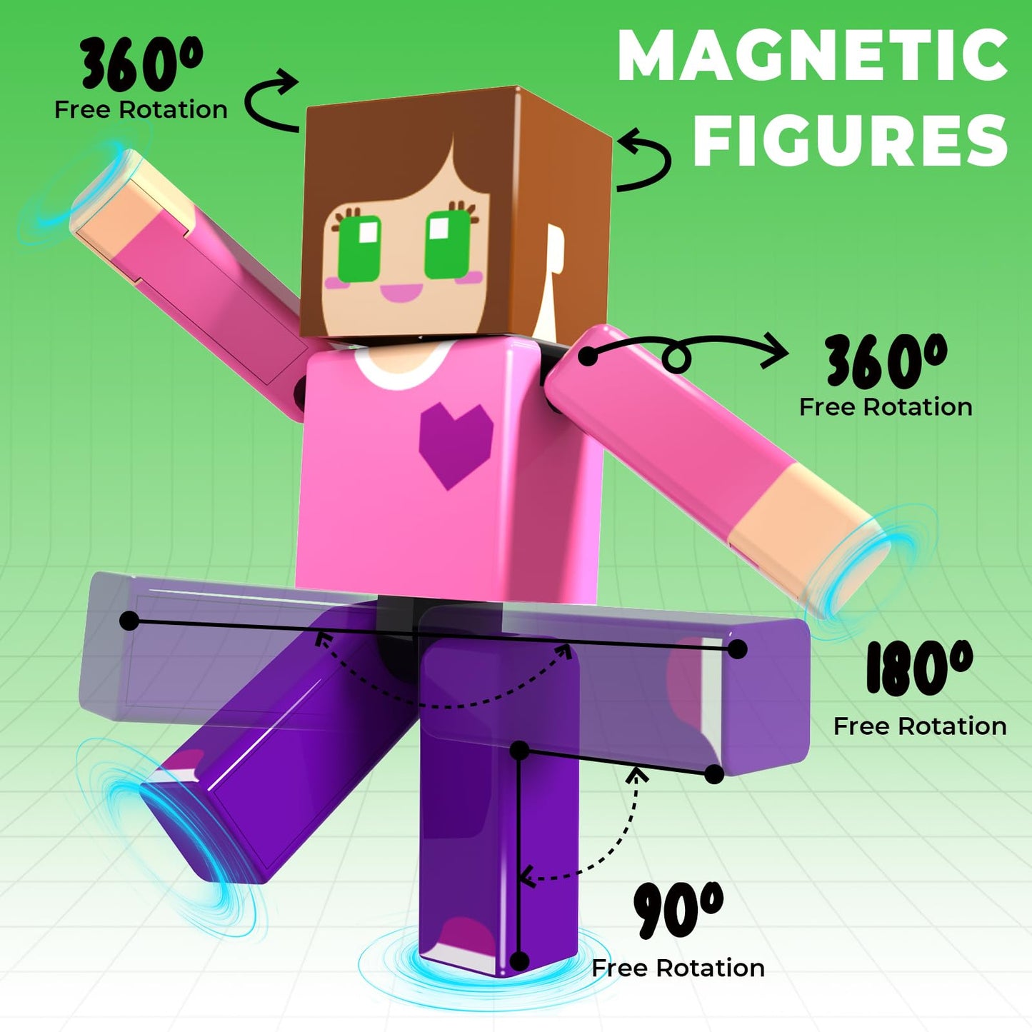 Magnetopia Magnetic Blocks 164PCS – Colorful STEM Building Toys for Kids 3+