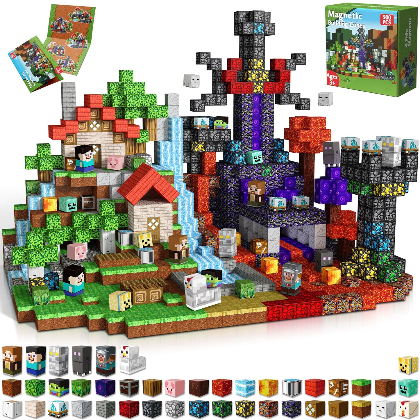 Magnetopia Magnetic Blocks - 500 PCS | Creative Building Set for Kids 3-8