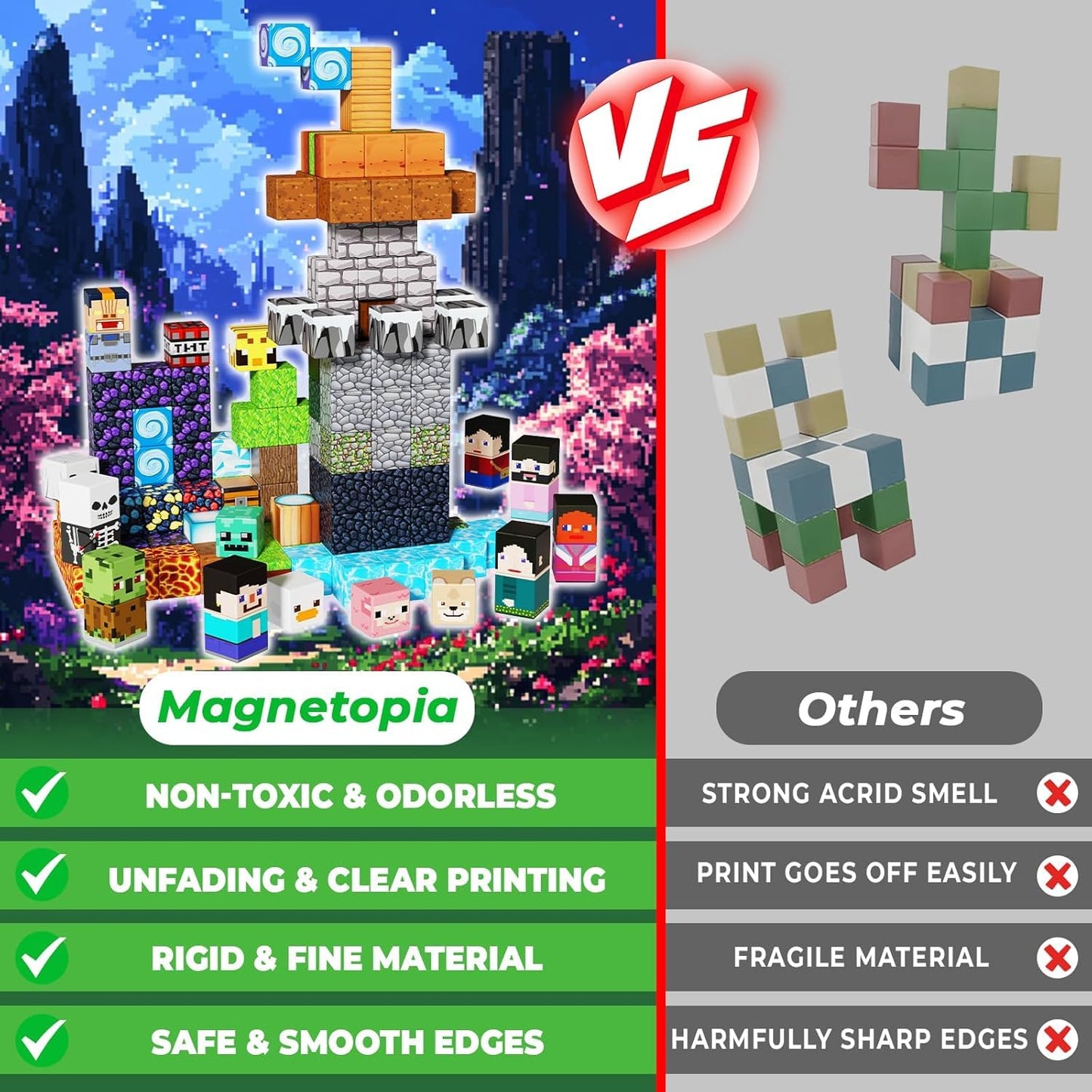 Magnetopia Magnetic Blocks Adventurer – 150-Piece STEM Building Toy Set for Kids 3–12