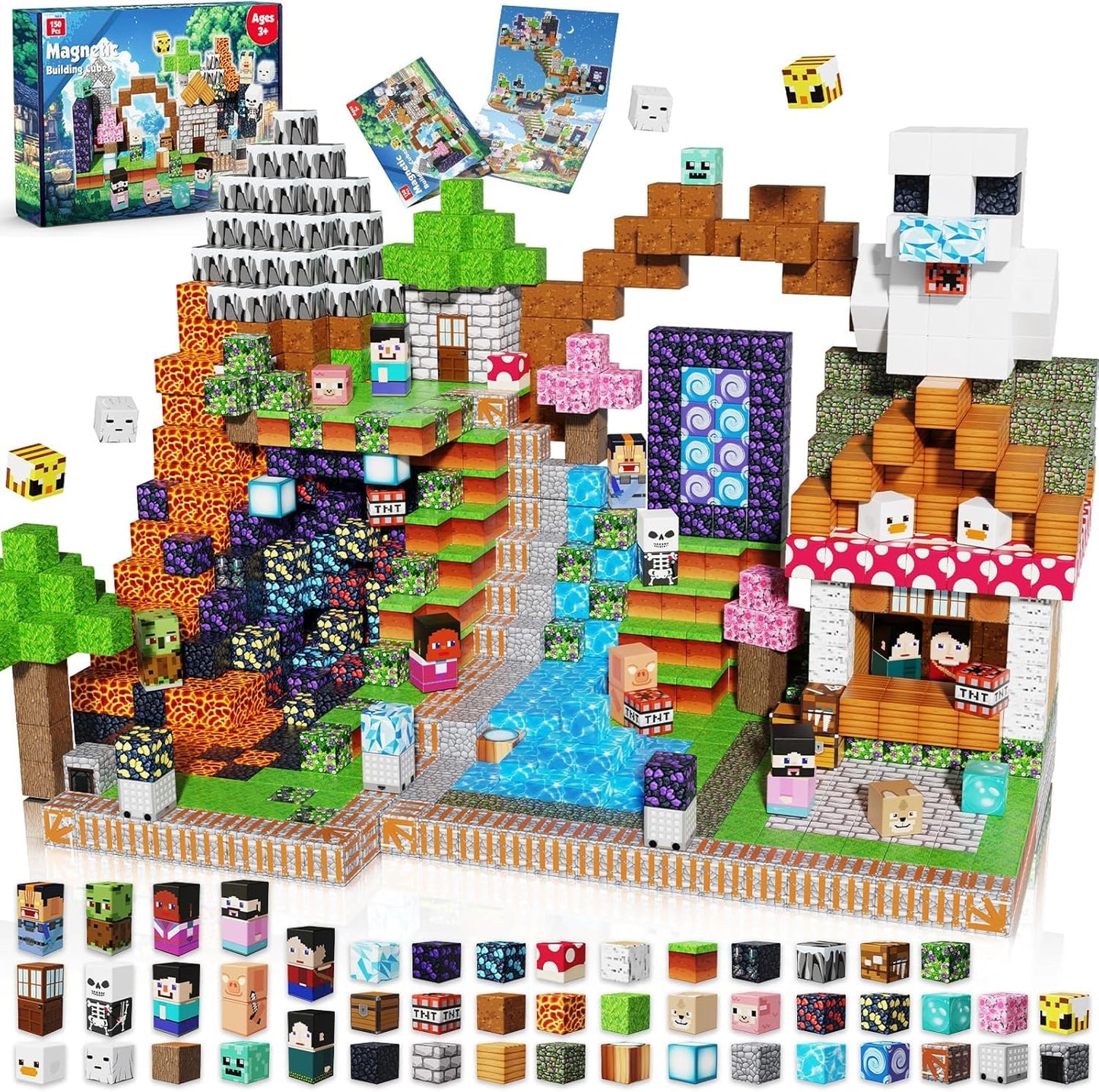 Magnetopia Magnetic Blocks Adventurer – 150-Piece STEM Building Toy Set for Kids 3–12