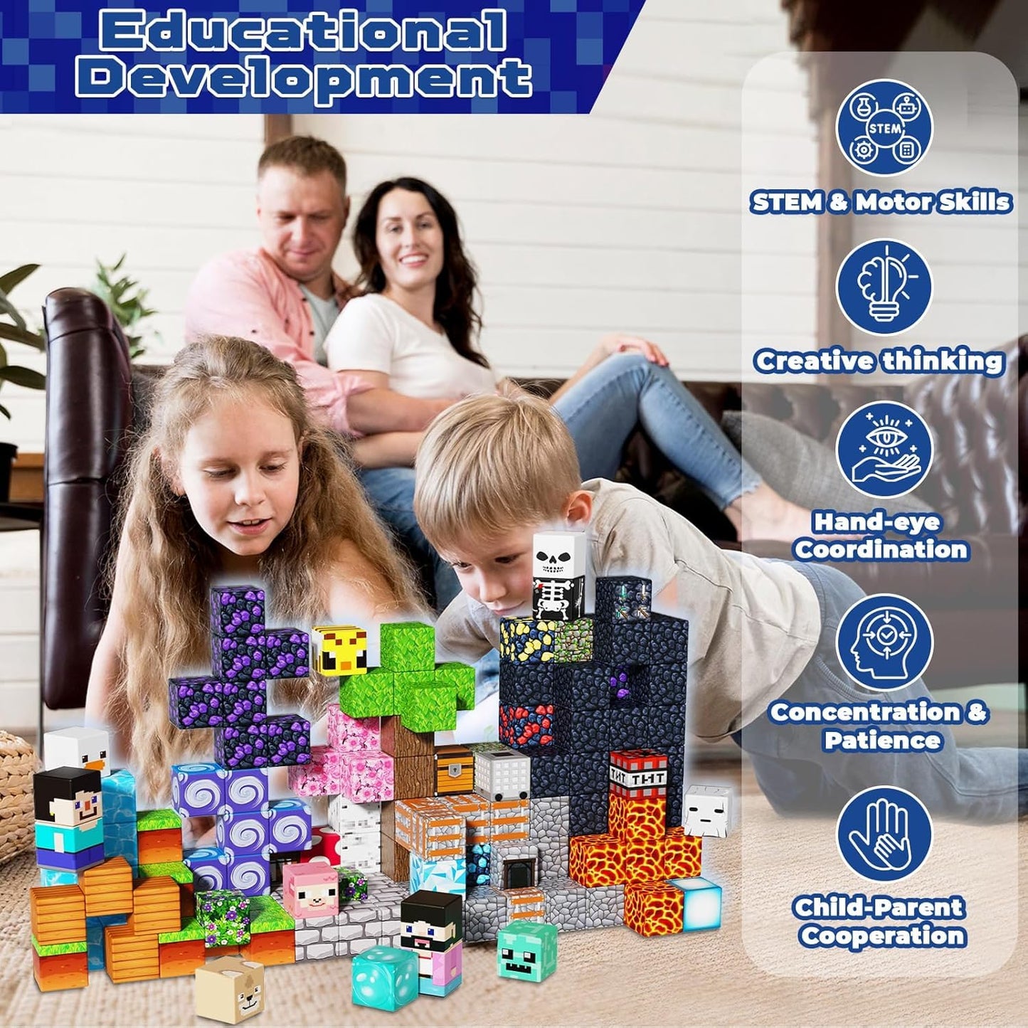 Magnetopia Magnetic Blocks Adventurer – 150-Piece STEM Building Toy Set for Kids 3–12