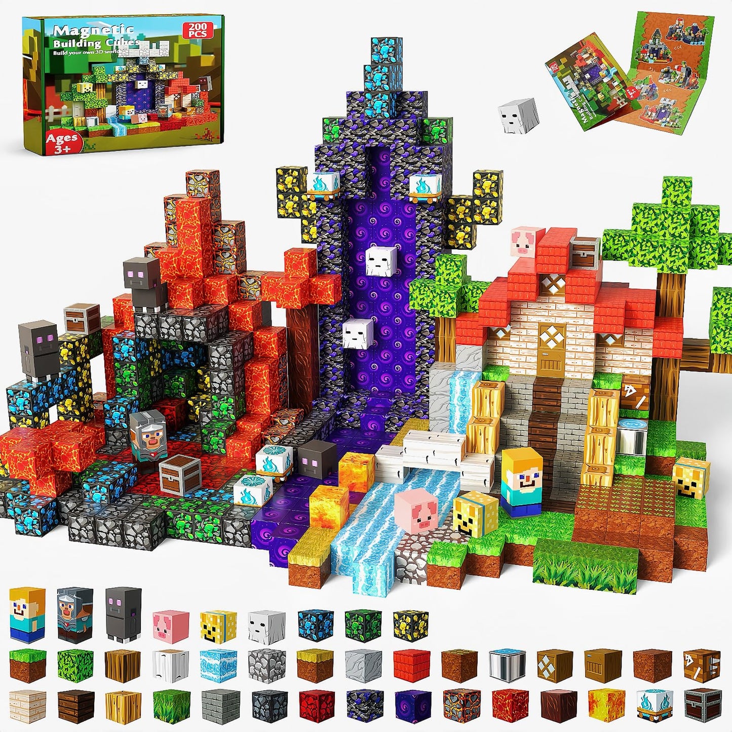 Magnetopia Magnetic Blocks - 200PCS STEM Building Set for Kids Ages 3-10
