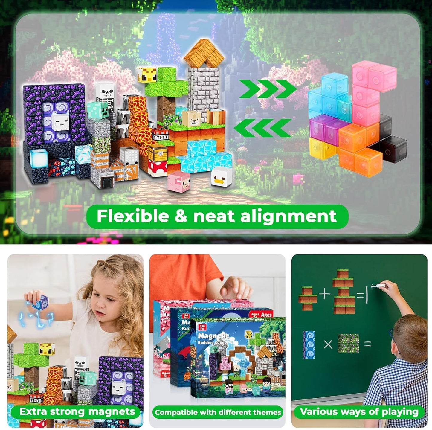 Magnetopia Magnetic Blocks Adventurer – 150-Piece STEM Building Toy Set for Kids 3–12