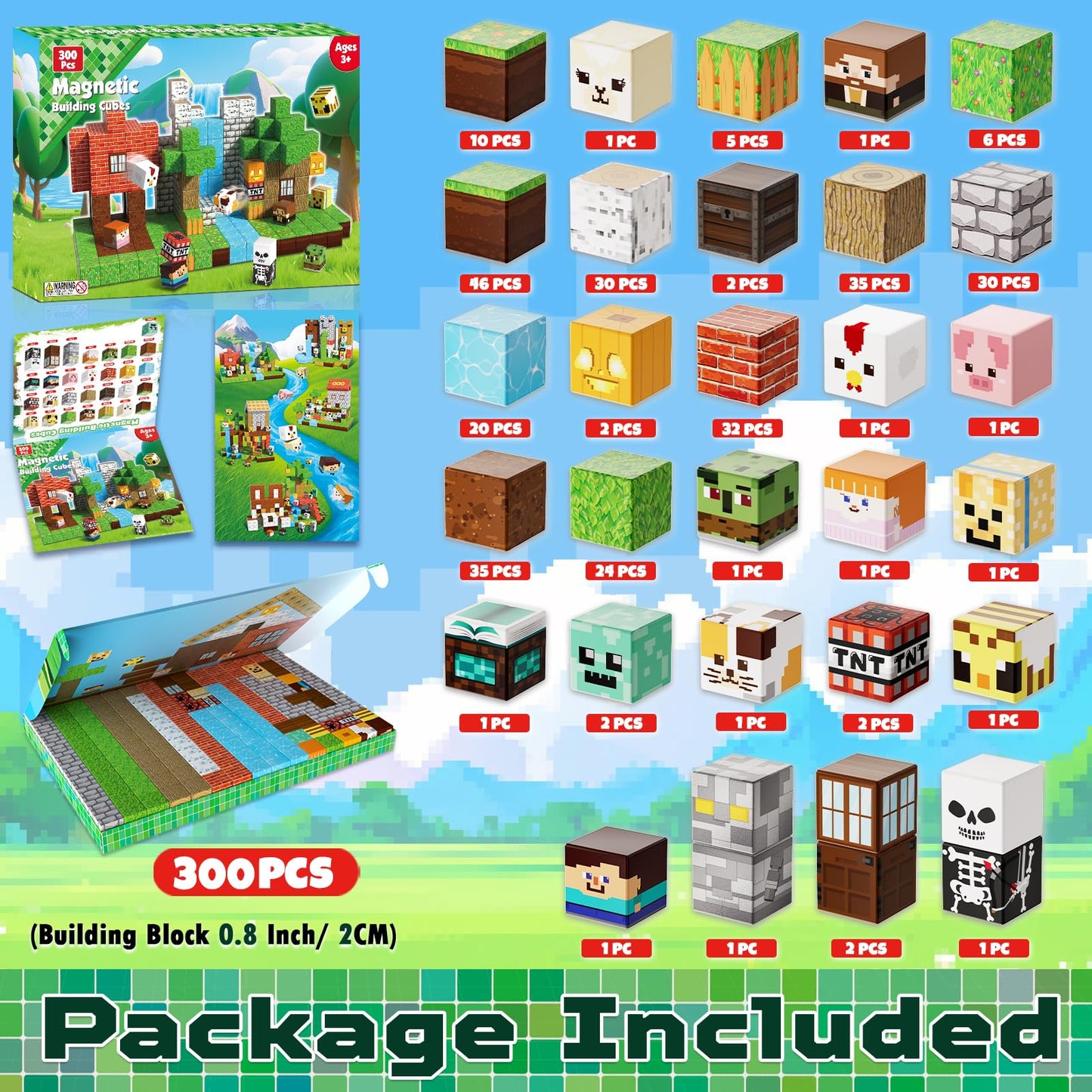 Magnetopia 300-Piece Magnetic Blocks Set – Creative STEM Toy for Kids 3+