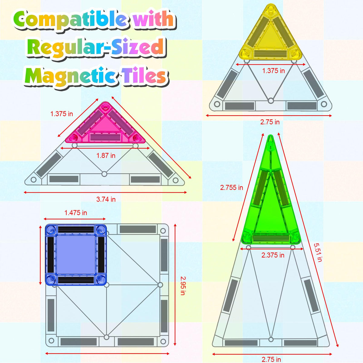 Magnetopia Mini Magnetic Tiles with Iron Box – 40 PCS Travel STEM Building Set for Kids 3-8