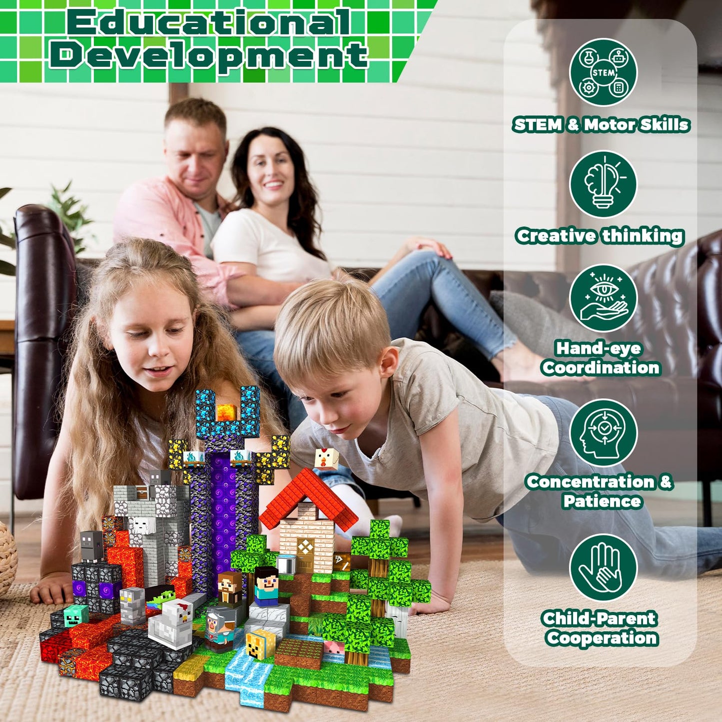 Magnetopia Magnetic Blocks - 500 PCS | Creative Building Set for Kids 3-8