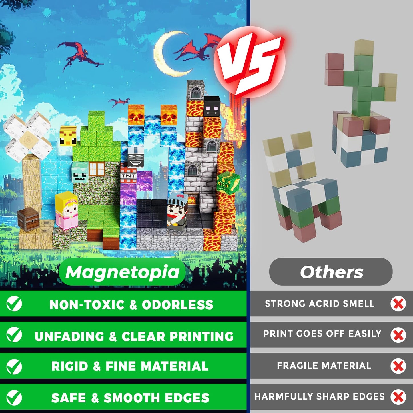 Magnetopia Magnetic Building Blocks - 150PCS STEM Toy for Kids 3+ | Dark Hell Forest Castle
